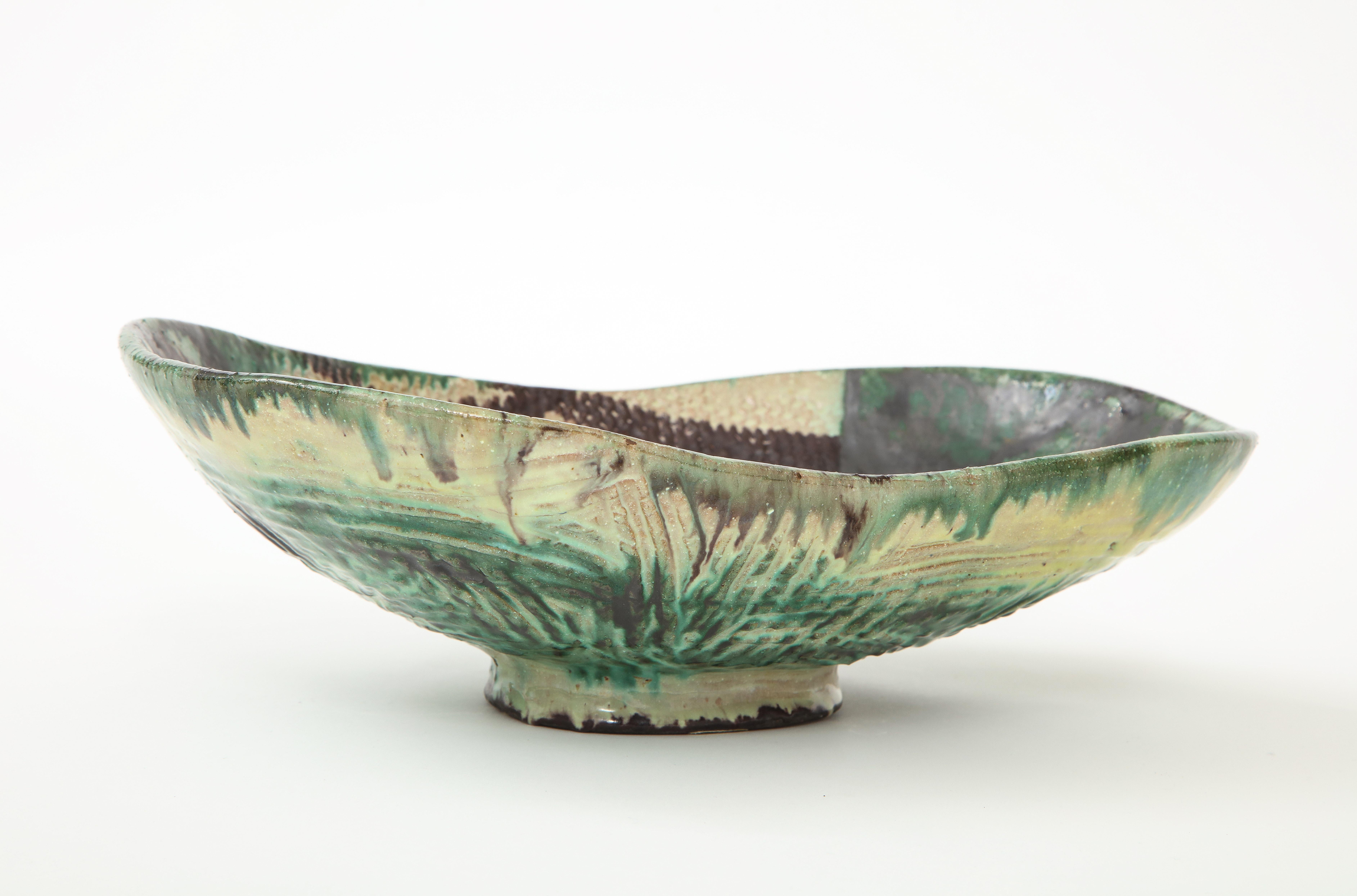 Mid-Century Modern Mid-Century Oblong Ceramic Bowl by Allan Ebeling, Sweden, 1957