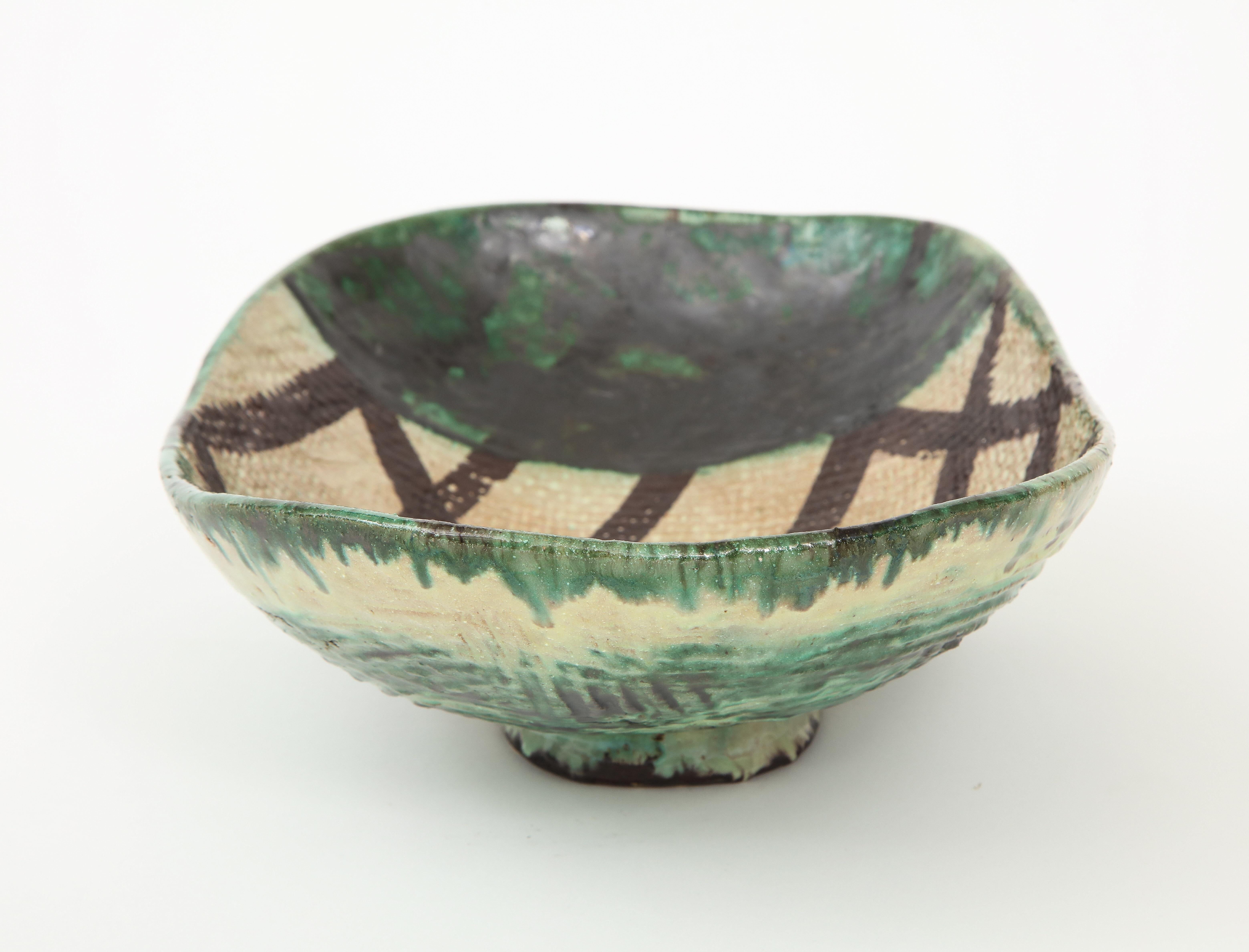 Mid-Century Oblong Ceramic Bowl by Allan Ebeling, Sweden, 1957 In Excellent Condition In New York City, NY