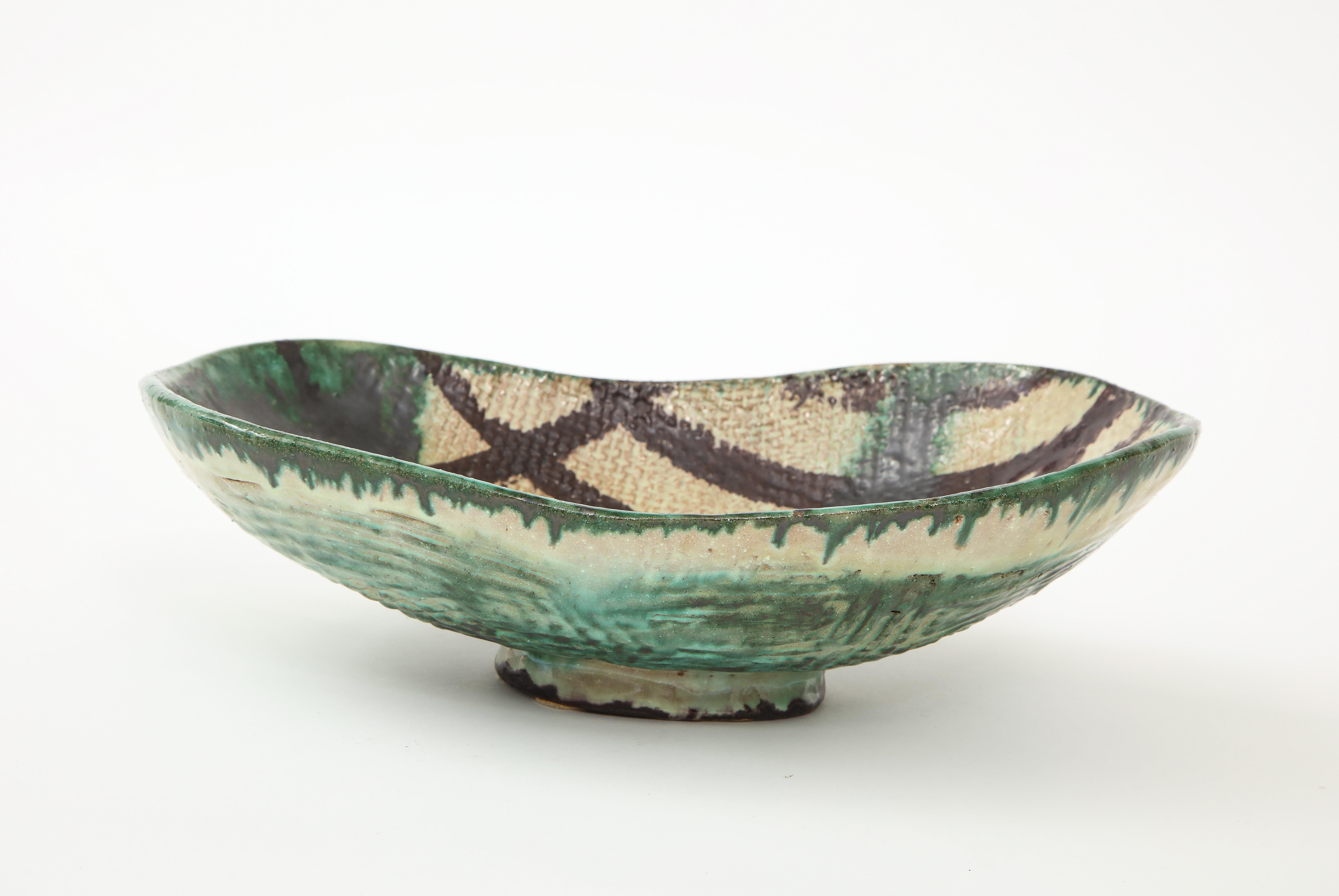 20th Century Mid-Century Oblong Ceramic Bowl by Allan Ebeling, Sweden, 1957