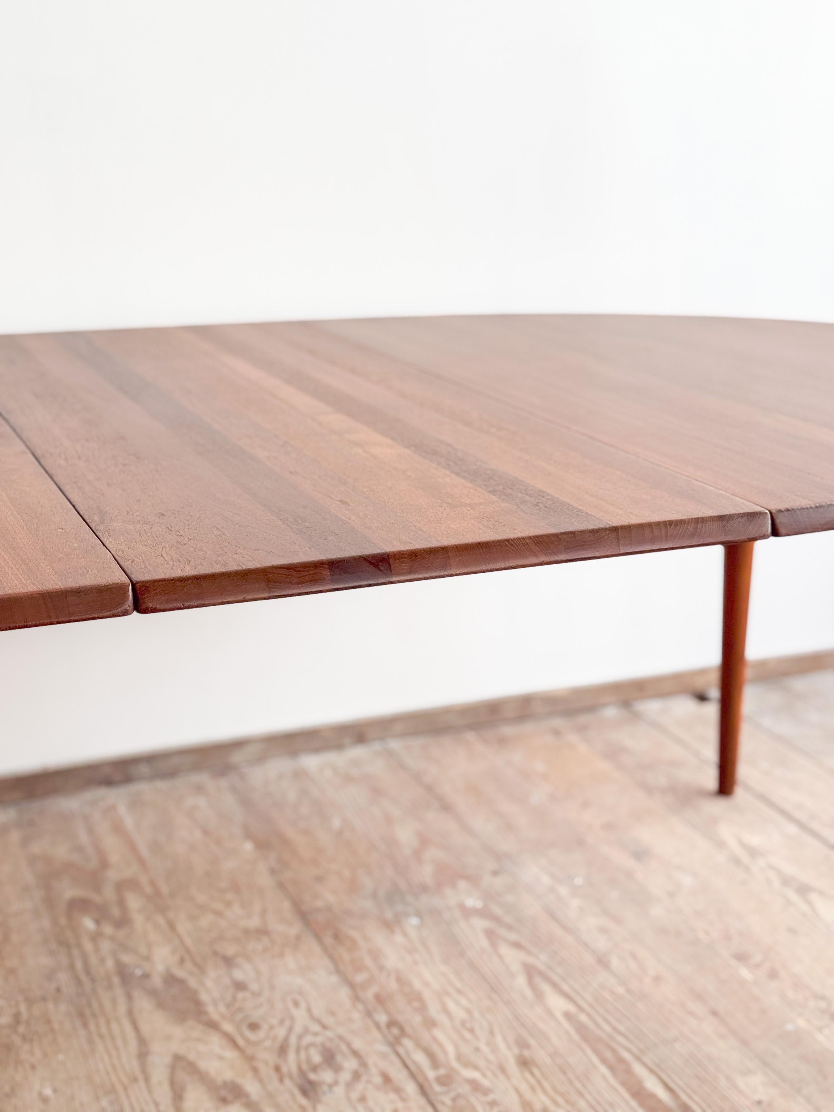 Danish Mid-Century Oval Dining Table in Teak, Extendable, Denmark, 1960s 11