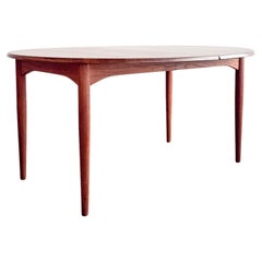 Danish Mid-Century Oval Dining Table in Teak, Extendable, Denmark, 1960s