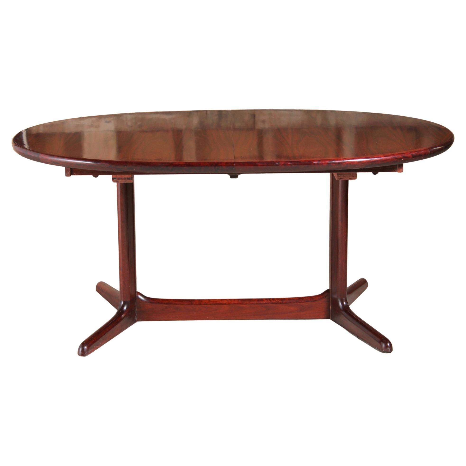 Danish Mid Century Oval Rosewood Dining Table, Circa 1970s