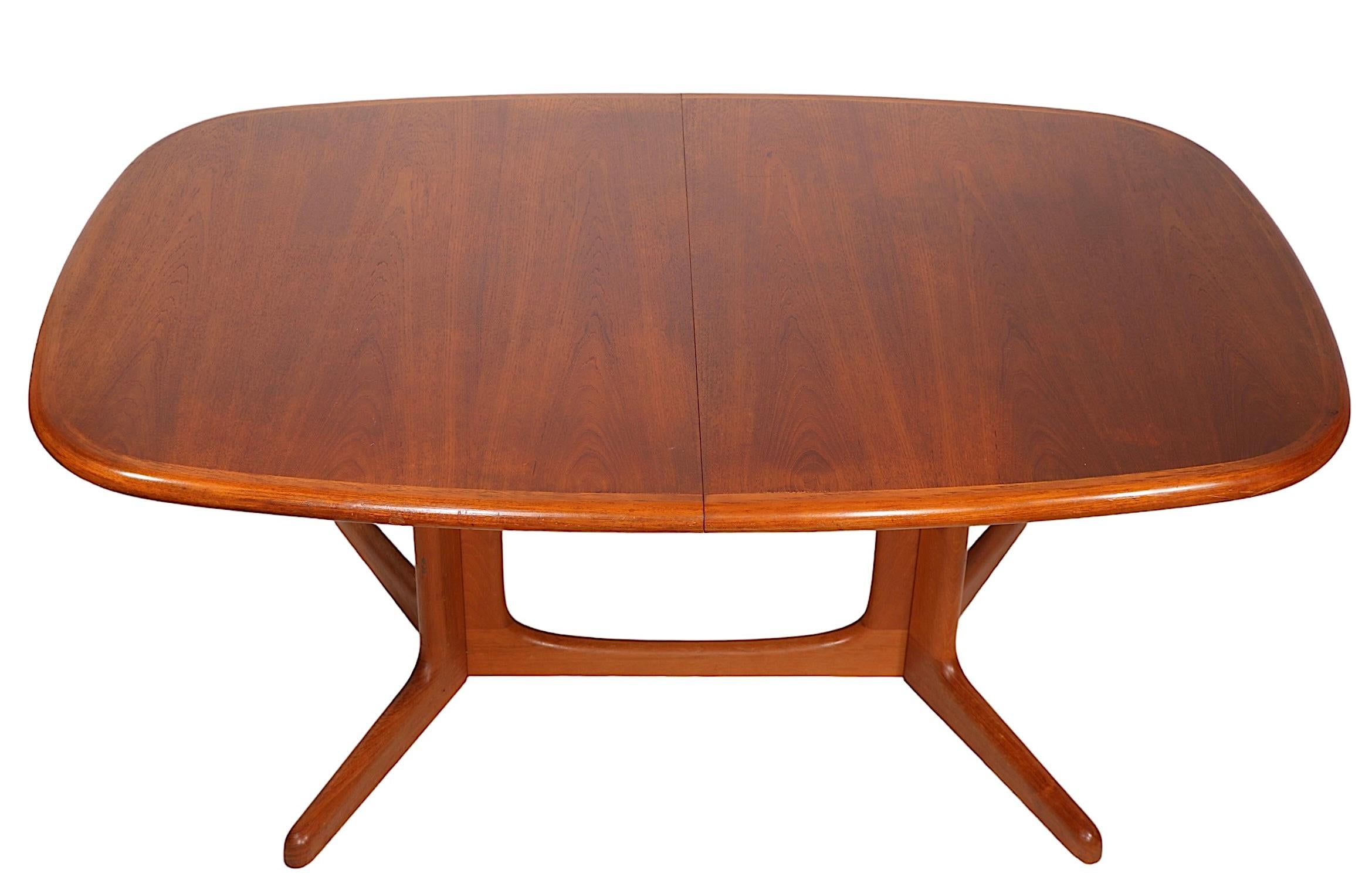 Scandinavian Modern Danish Mid Century Oval Teak Dining Table by Niels Otto Moller for Gudme c 1970s For Sale