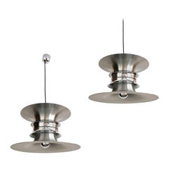 Coppia di lampadari danesi di metà secolo di Bent Nordsted per Lyskaer, anni '70