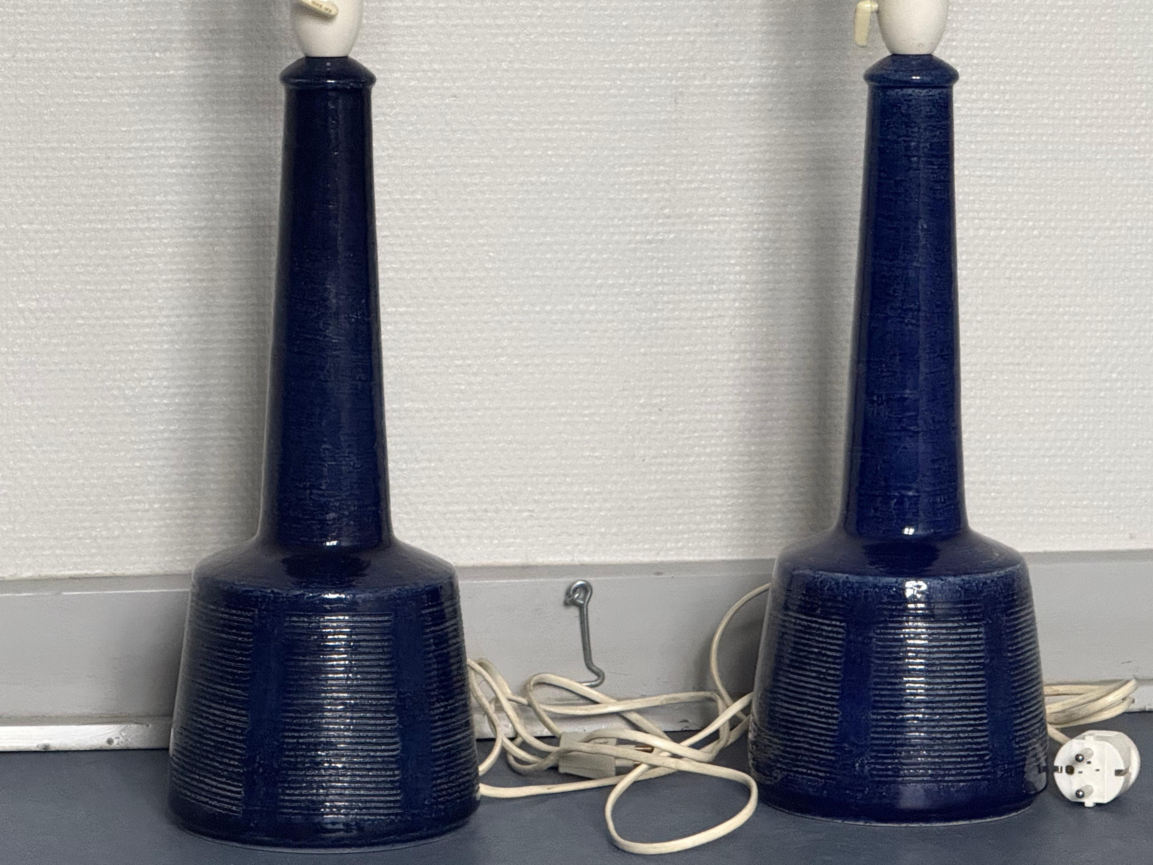 Danish Mid century pair of Table Lamps by Esben Klint for Le Klint, 1960 In Good Condition For Sale In Copenhagen, DK