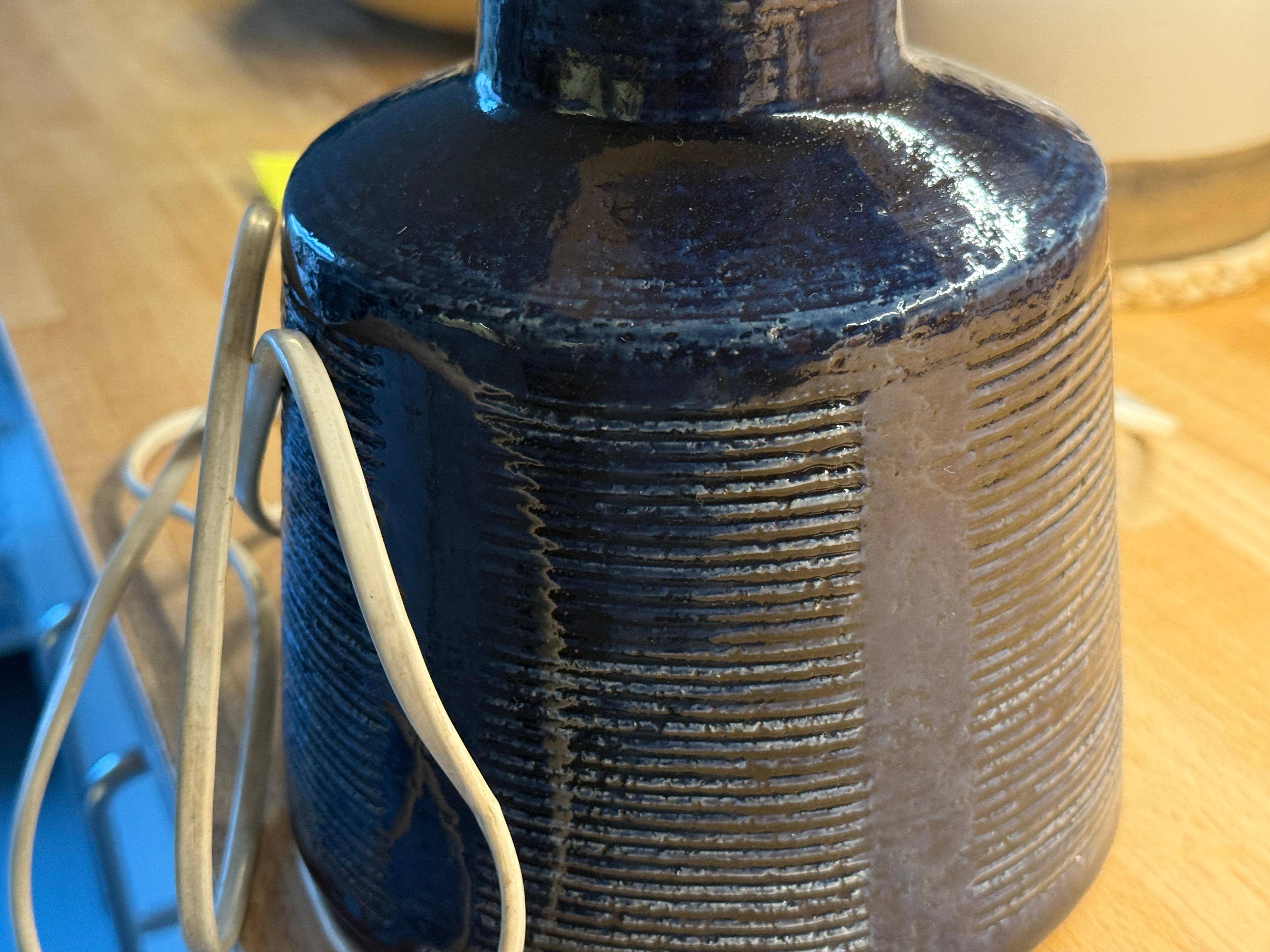 Ceramic Danish Mid century pair of Table Lamps by Esben Klint for Le Klint, 1960 For Sale