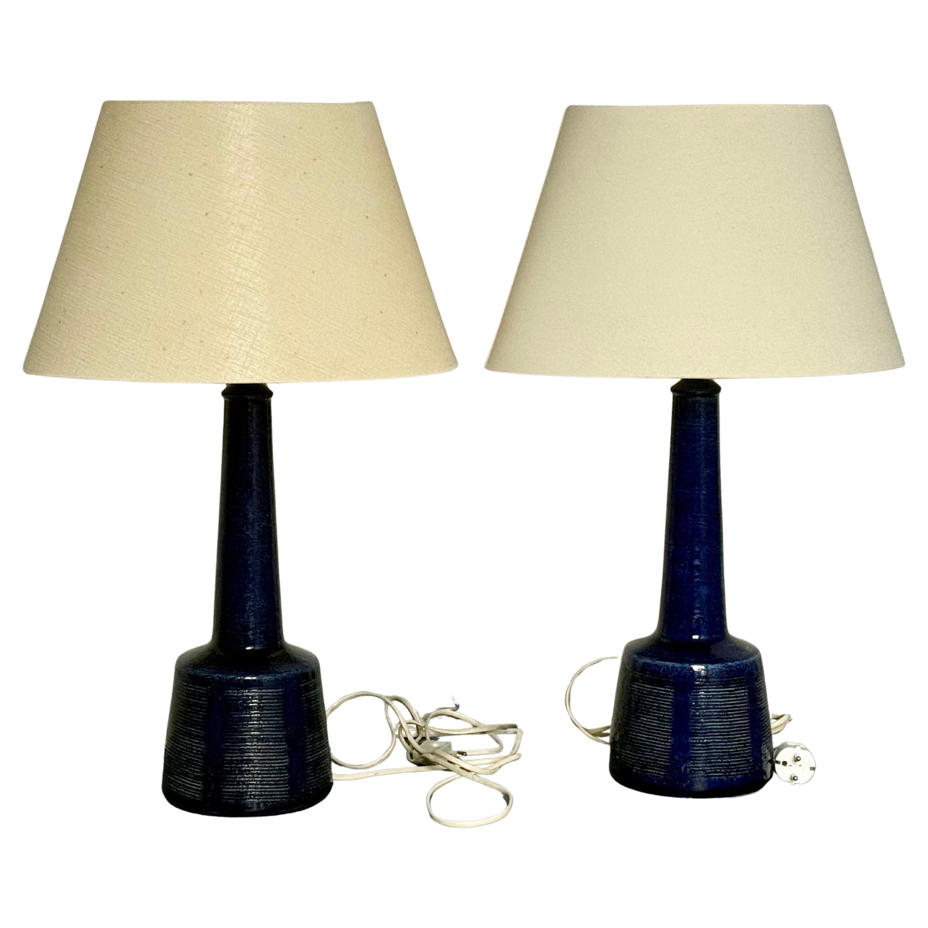Danish Mid century pair of Table Lamps by Esben Klint for Le Klint, 1960