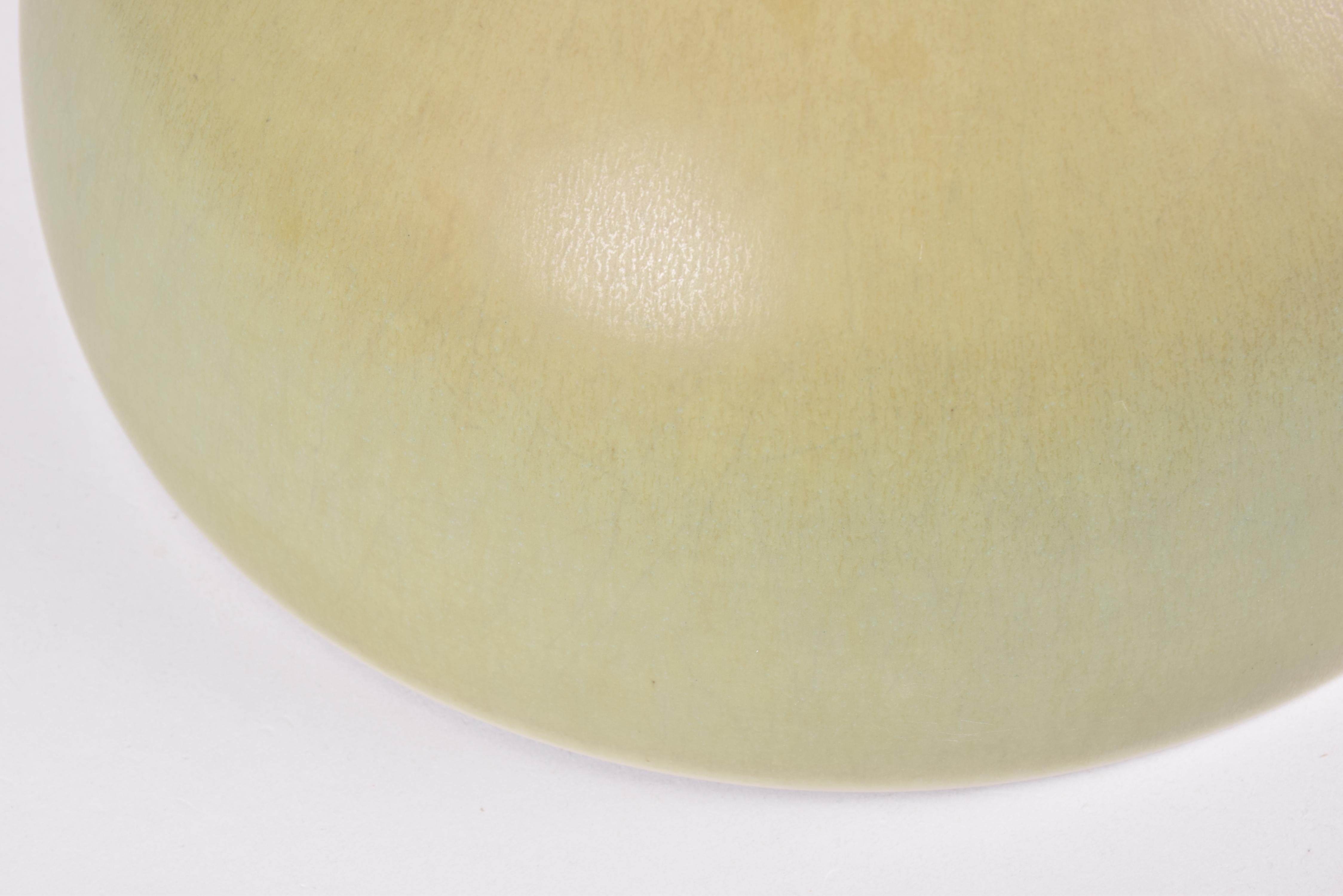 Danish Midcentury Palshus Huge Ceramic Bowl Pale Green Haresfur Glaze 3