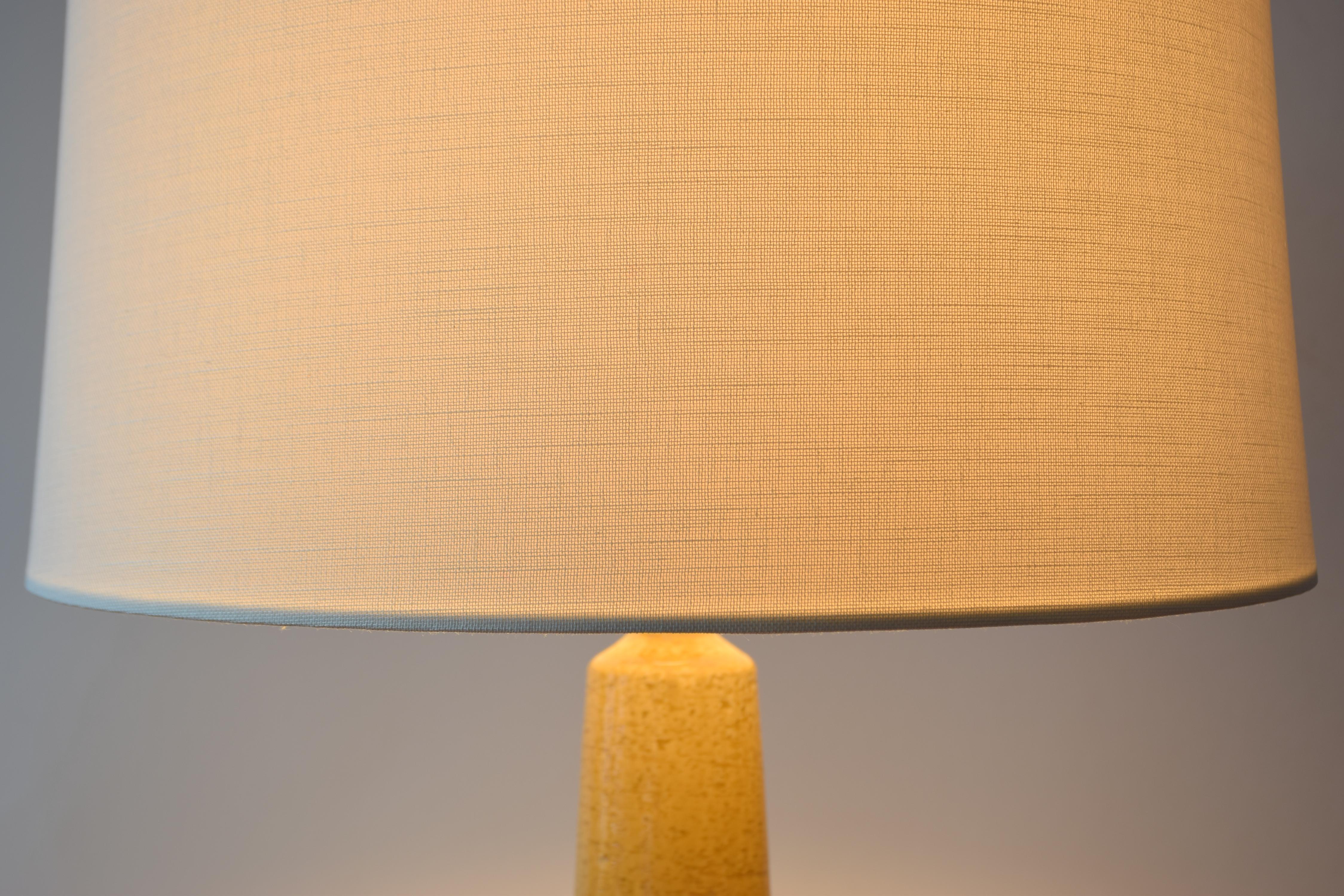 Danish Midcentury Palshus Tall Yellow Table Lamp with New Lamp Shade, 1960s 3