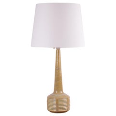 Danish Midcentury Palshus Yellow Table Lamp Stripe Decor Incl New Lampshade