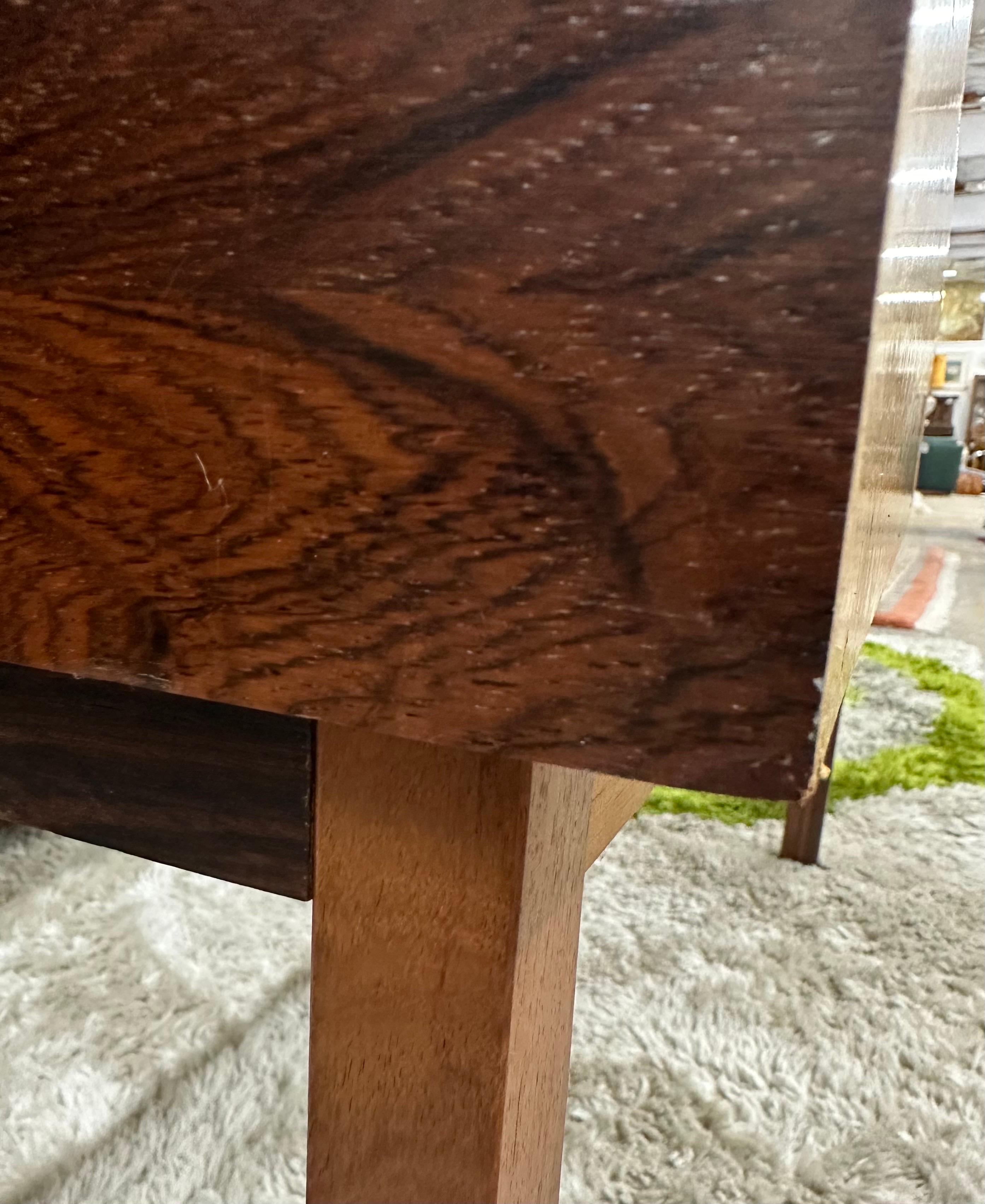Consolle danese di metà secolo in palissandro e rame di J. Hansen in vendita 3
