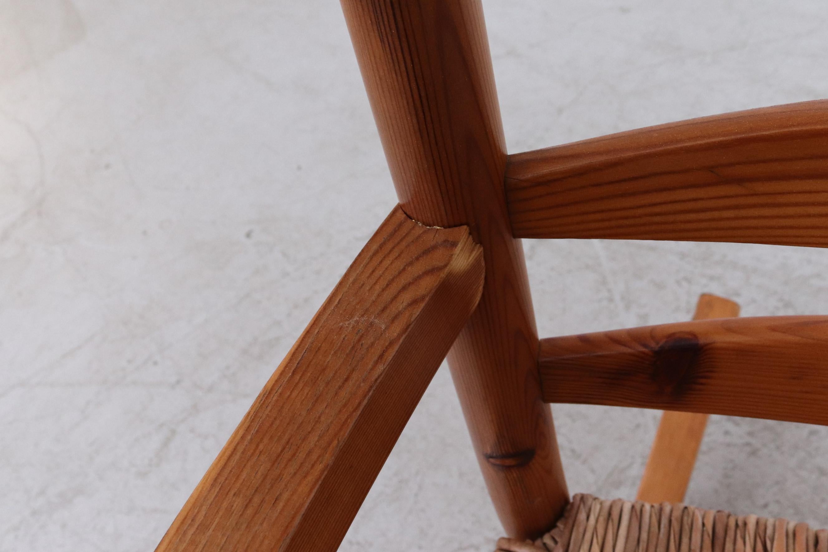 Danish Mid-Century Pine and Rush Rocking Chair For Sale 6