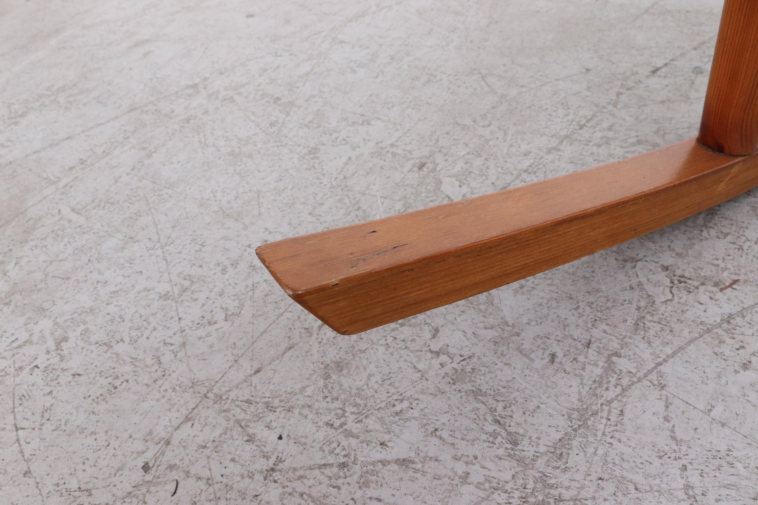 Danish Mid-Century Pine and Rush Rocking Chair Inspired by Charlotte Perriand For Sale 12