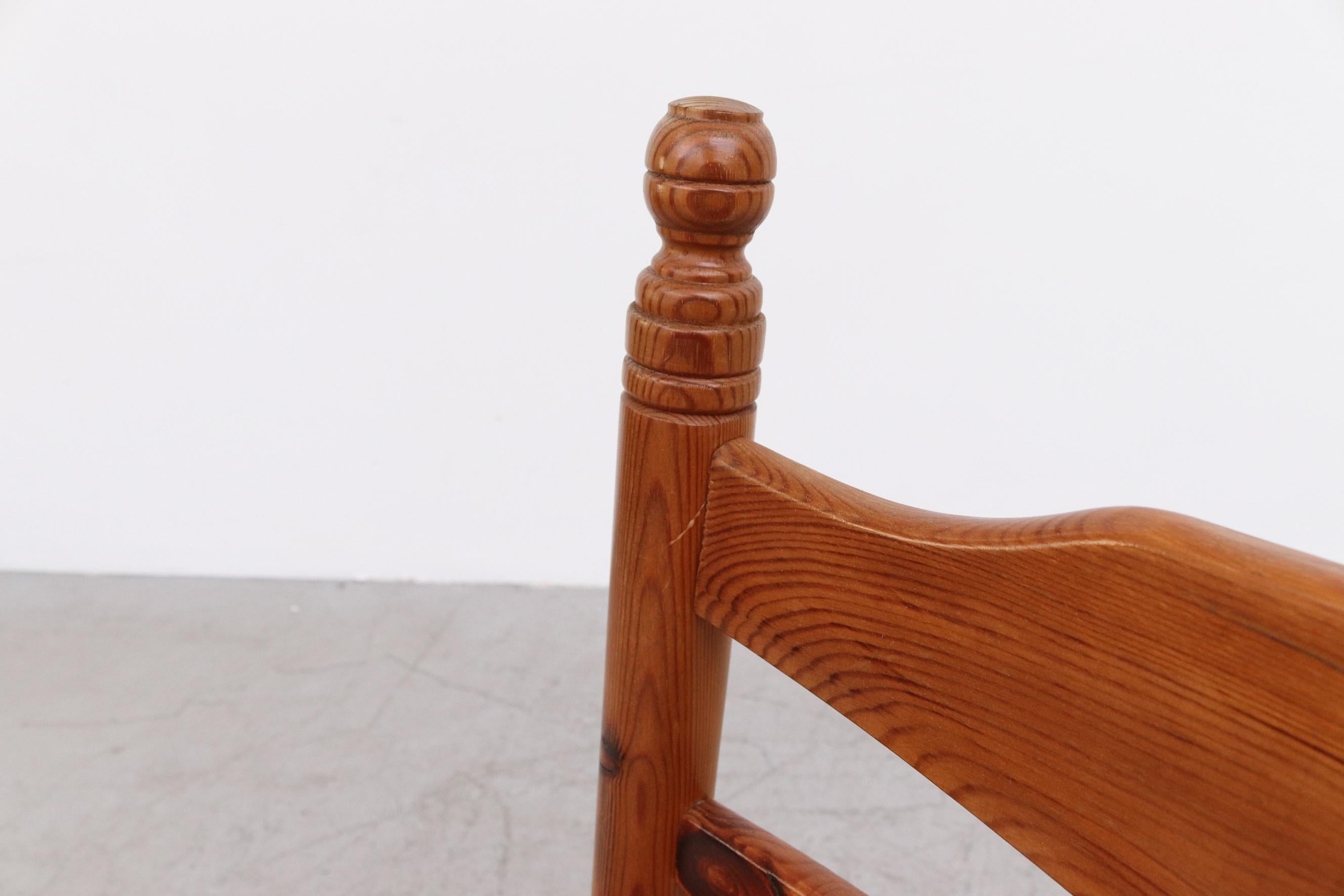 Danish Mid-Century Pine and Rush Rocking Chair For Sale 4