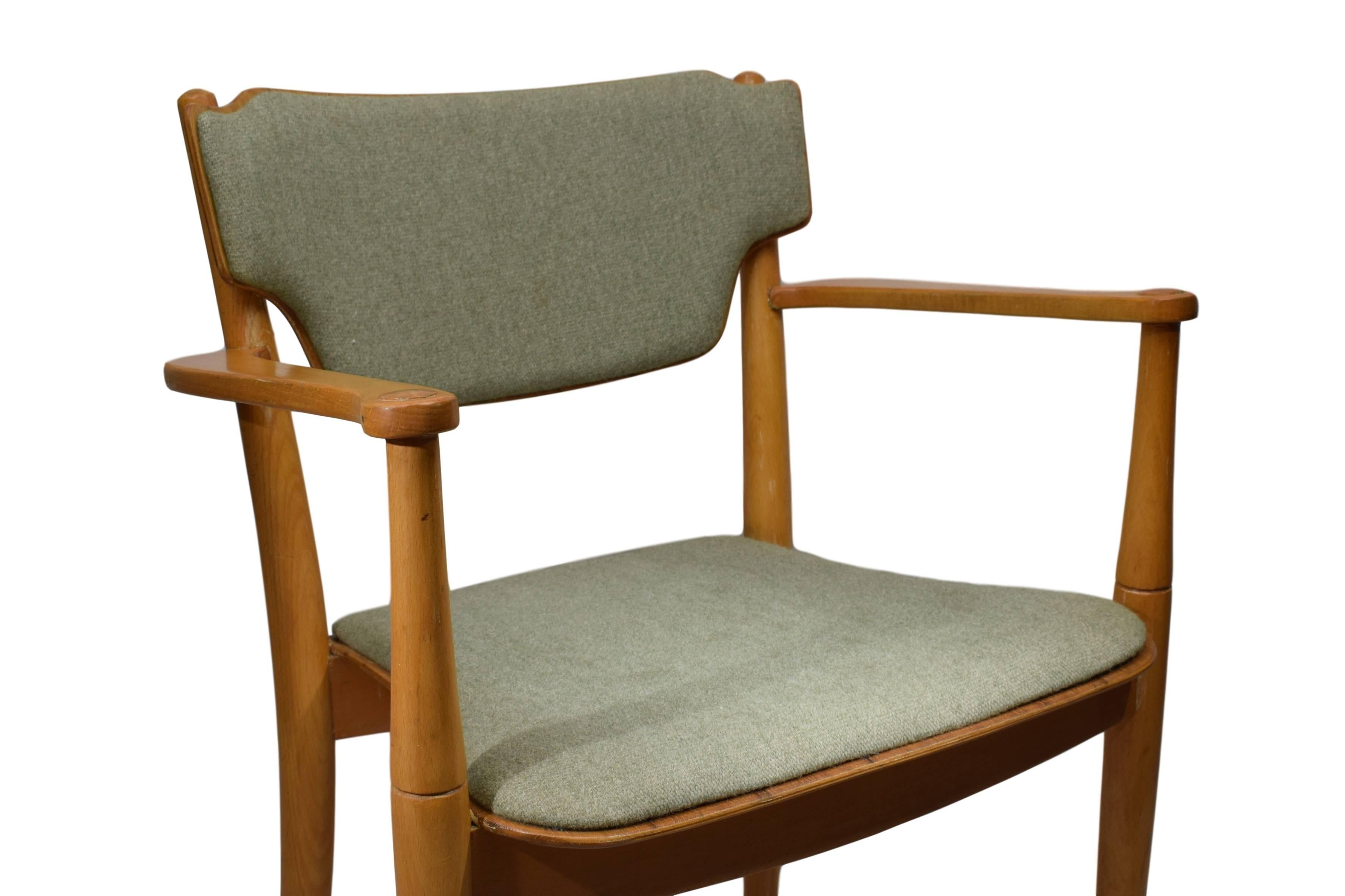 Scandinavian Modern Danish Midcentury Portex Chair by Peter Hvidt & Orla Mølgaard, Woollen Fabric For Sale