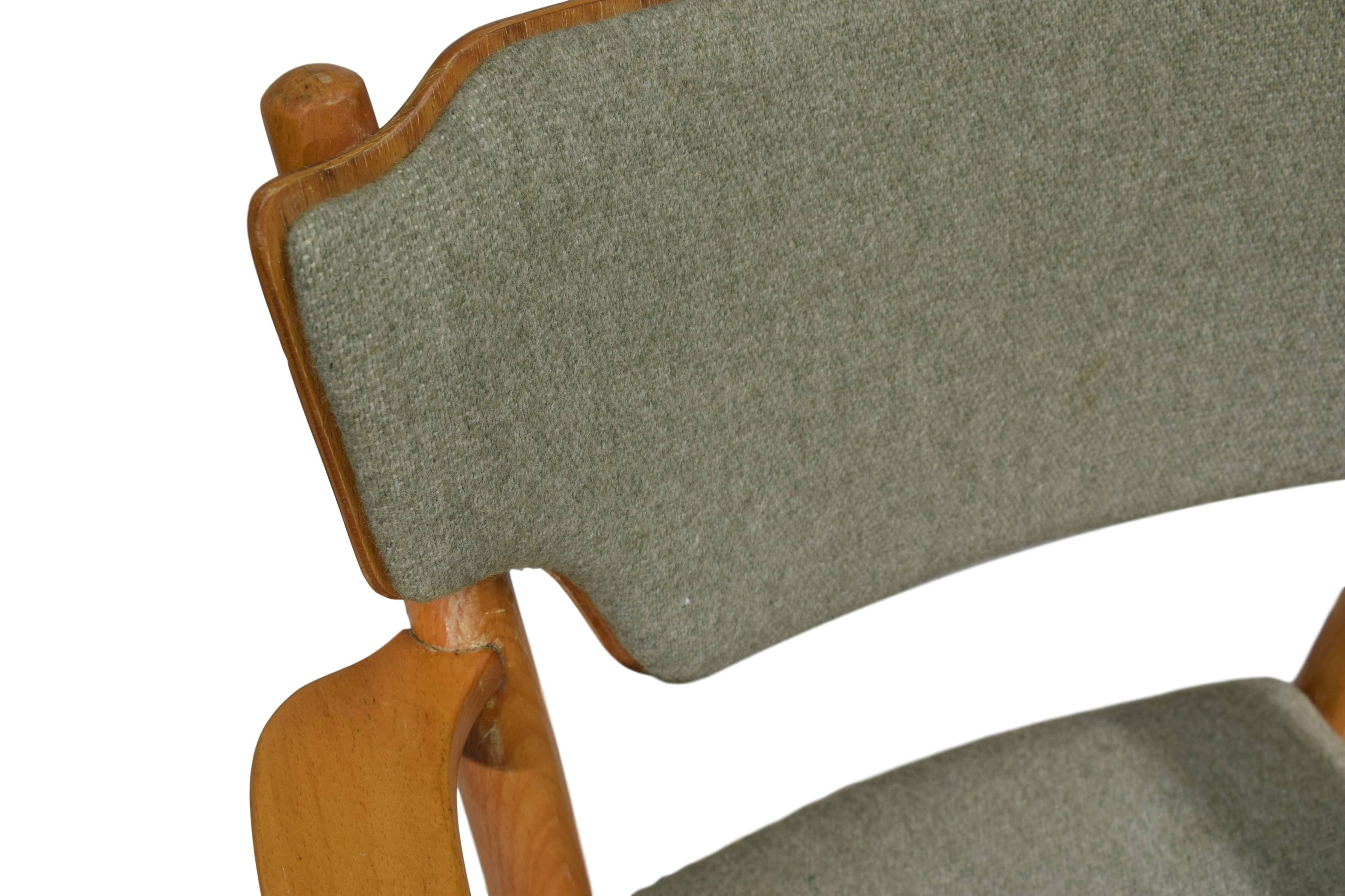 Danish Midcentury Portex Chair by Peter Hvidt & Orla Mølgaard, Woollen Fabric For Sale 3