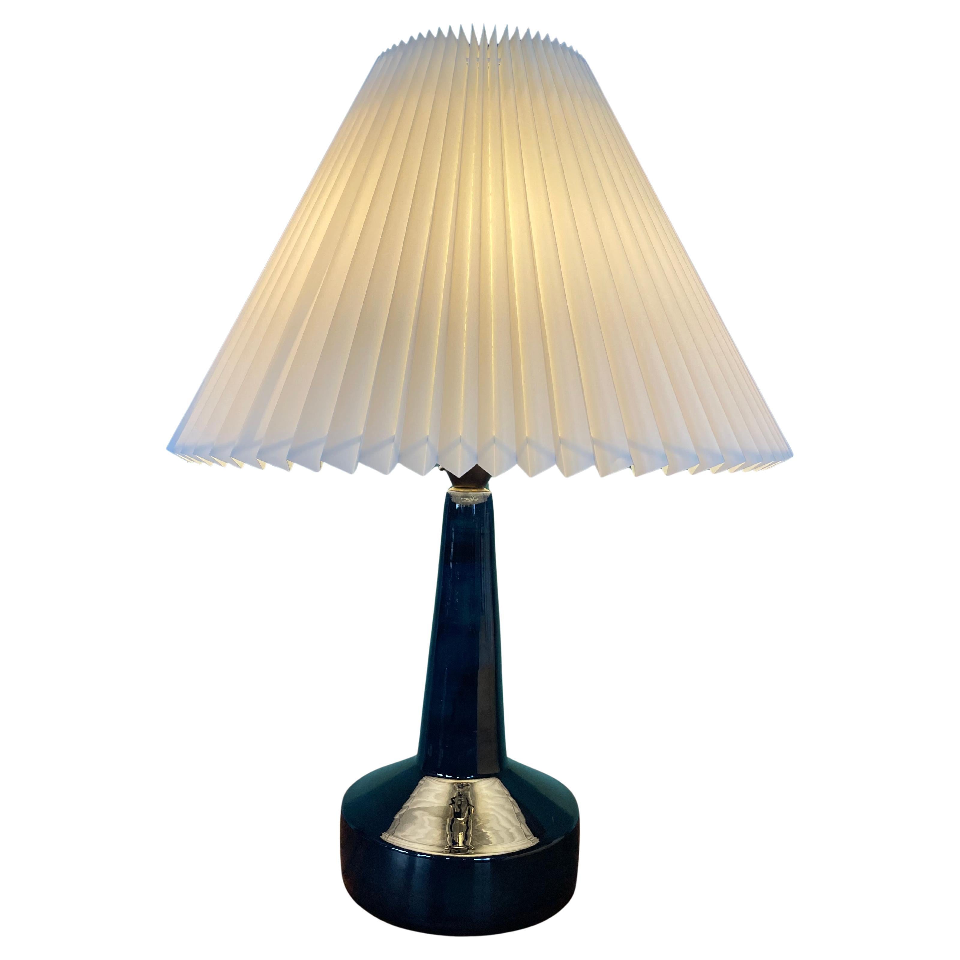 Danish Mid Century Pottery Table Lamp For Sale