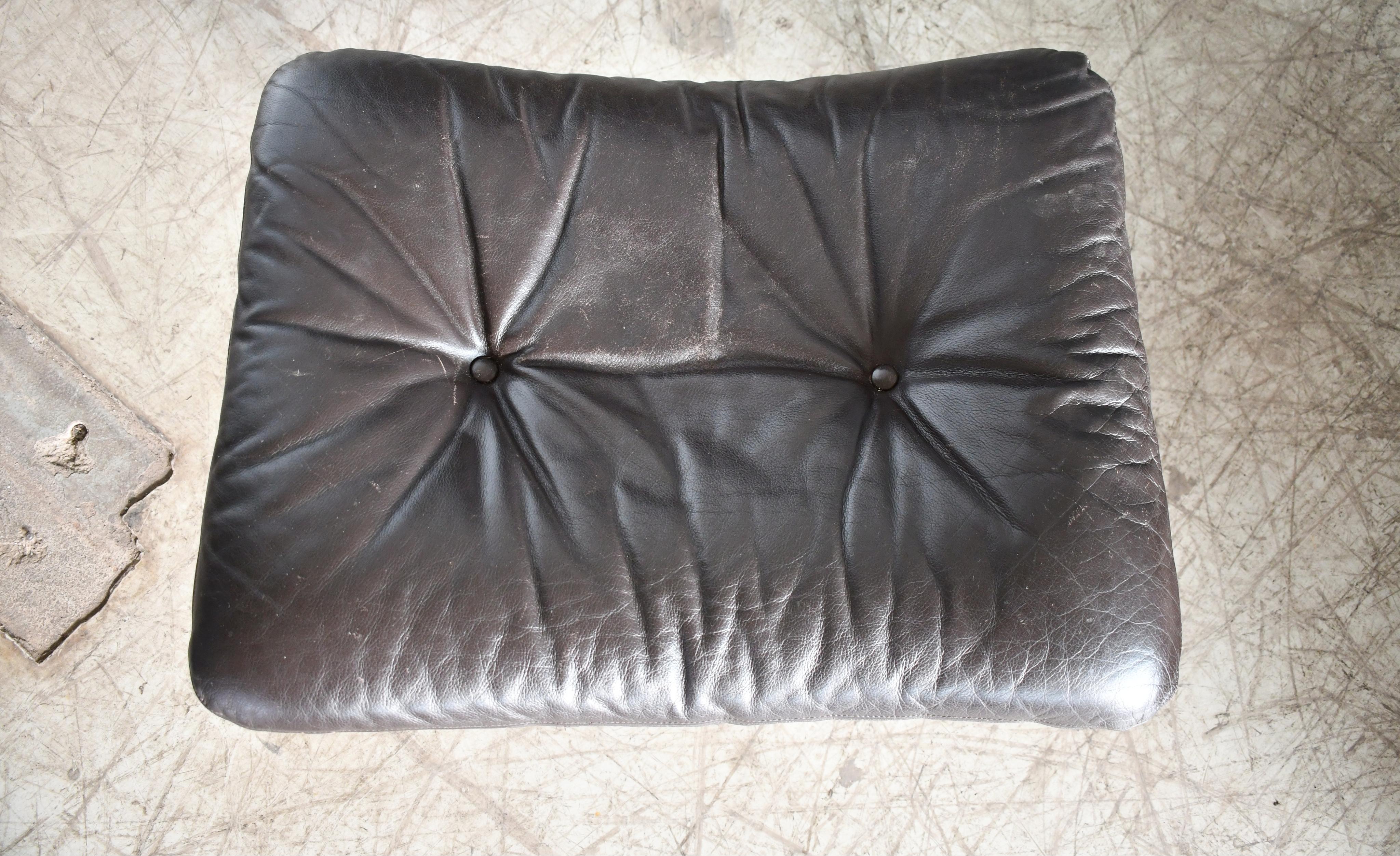 Danish Mid-Century Poul Kjaerholm Style Easy Chair in Leather and Steel ca, 1970 For Sale 1