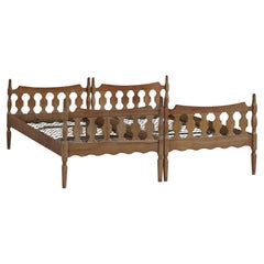 Danish Mid century "Razorblade" beds in solid oak, by Henning Kjærnulf, 1960s