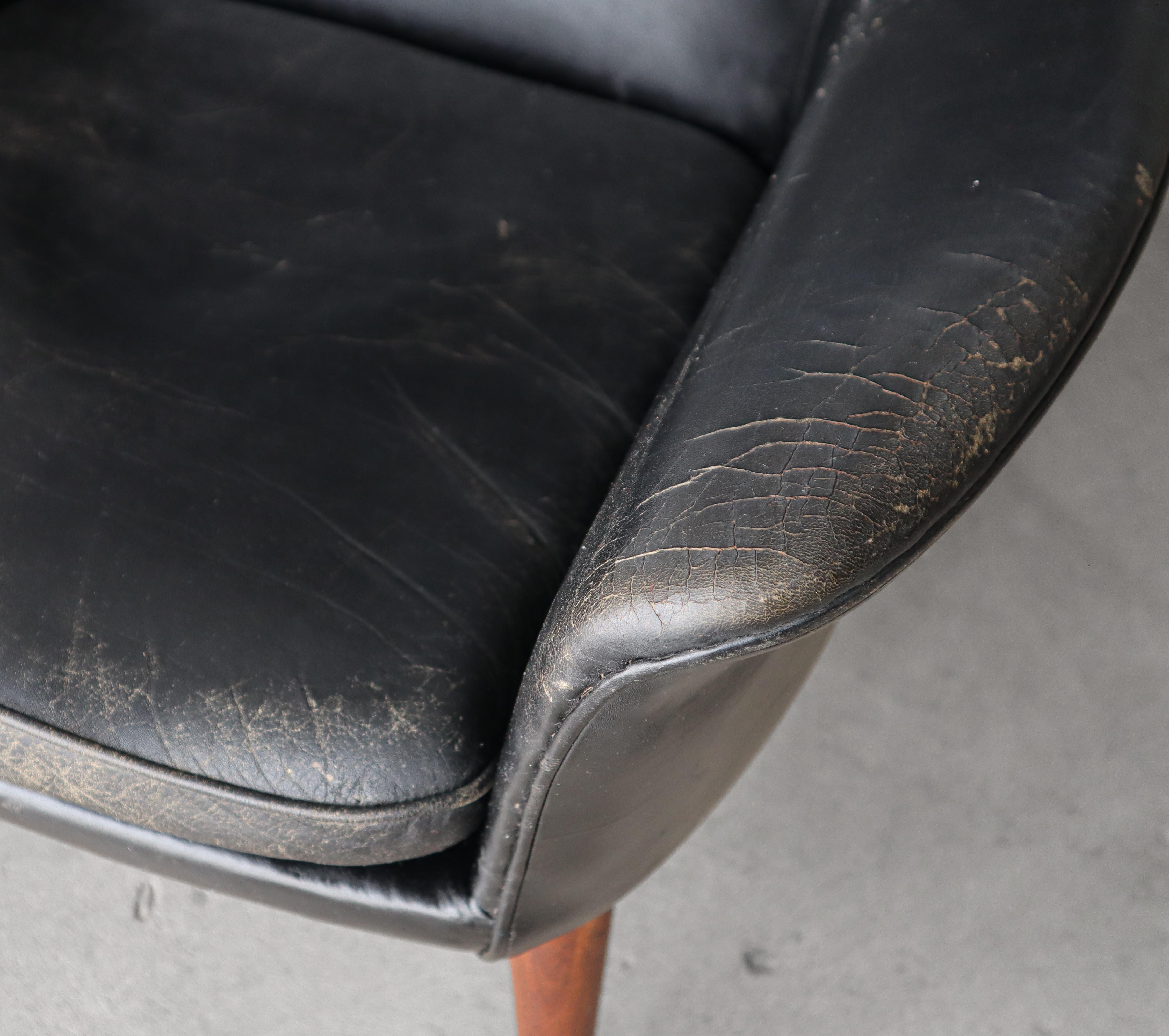 Danish Mid Century Reclining Lounge Chair by HW Klein for Bramin For Sale 3