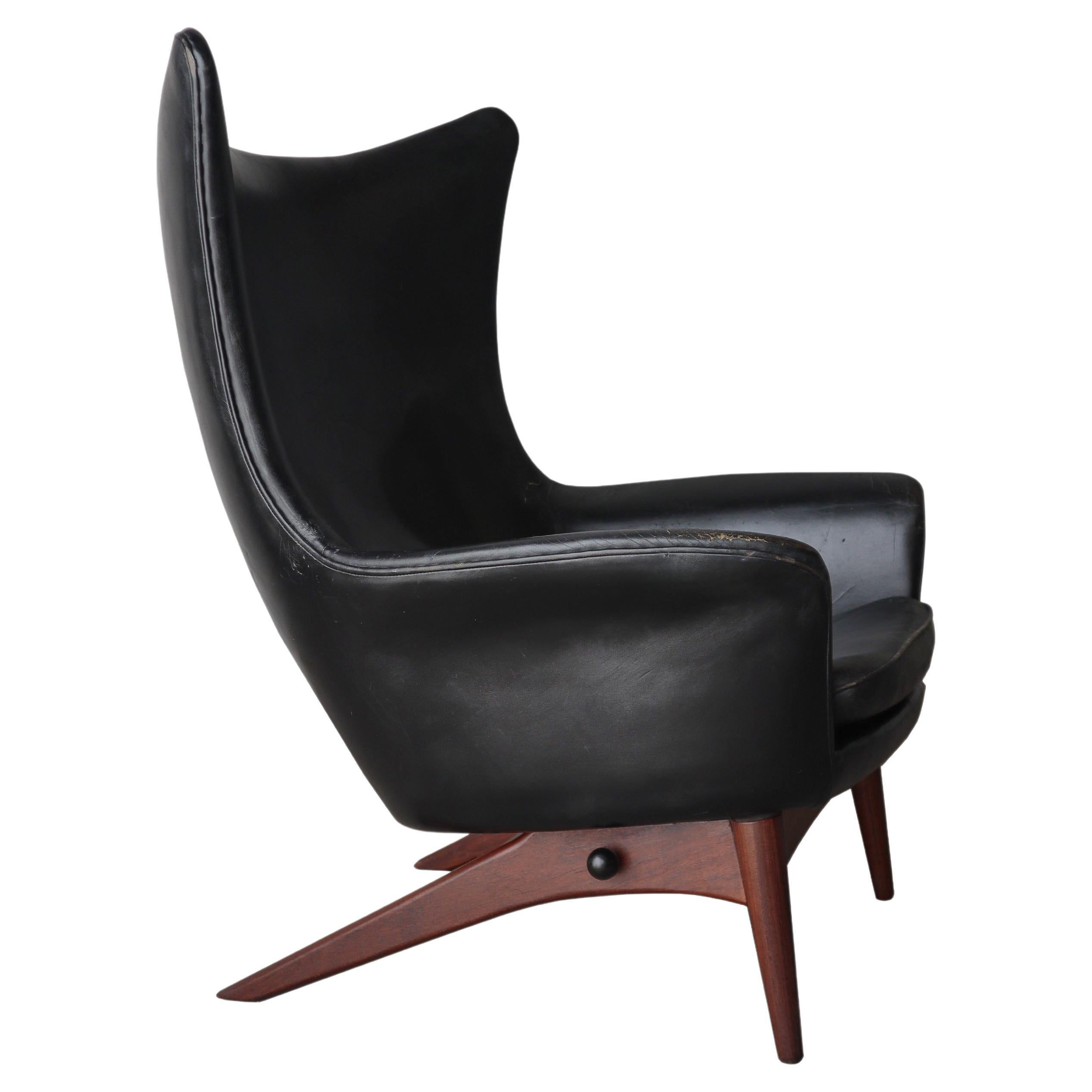 Danish Mid Century Reclining Lounge Chair by HW Klein for Bramin For Sale