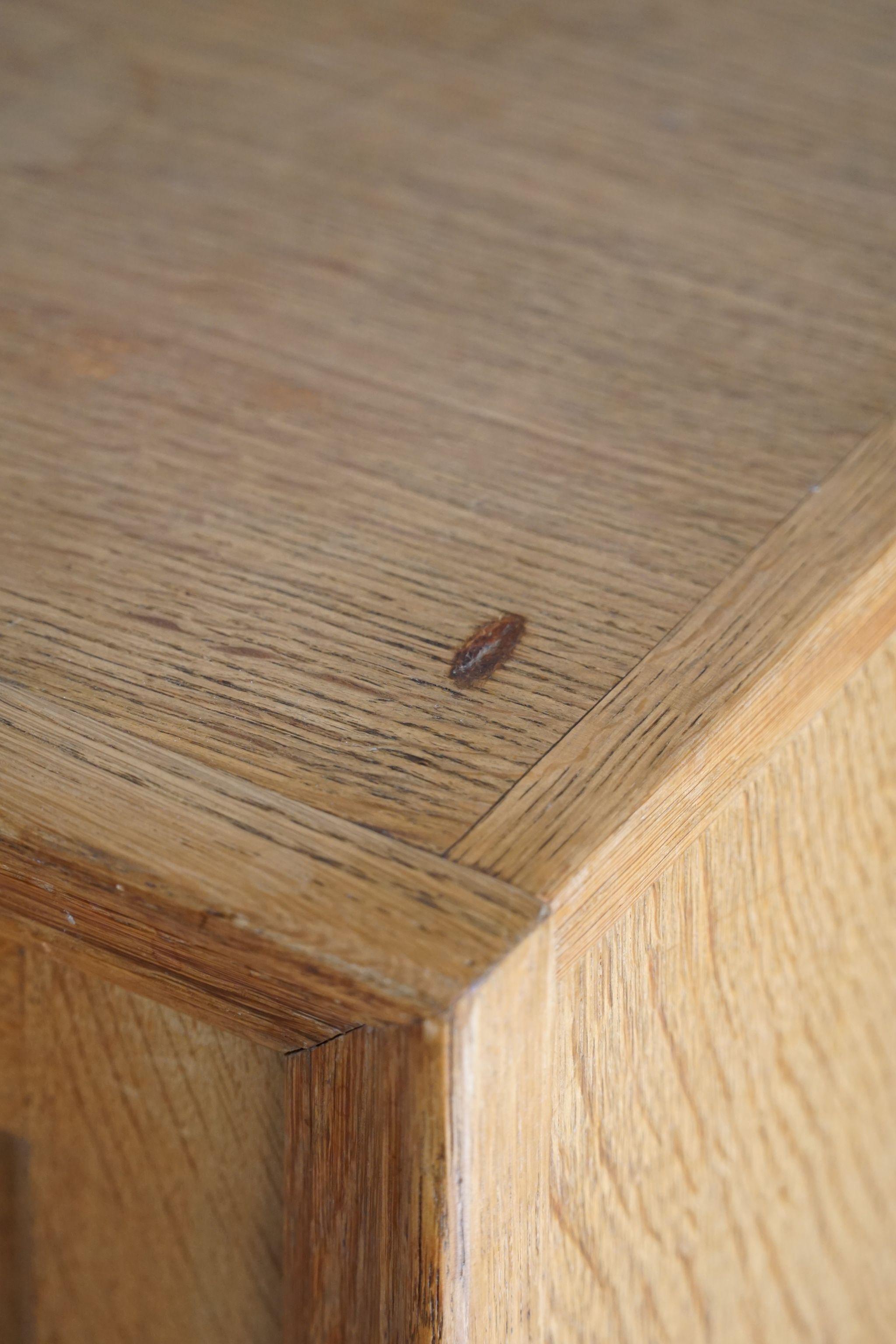 Danish Mid Century Rectangular Brutalist Classic Sideboard, Made in Oak, Ca 1950 4