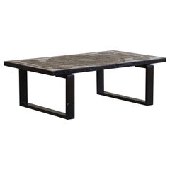 Tavolino rettangolare danese del Mid Century di Ox Art in Oak e gres, 1970