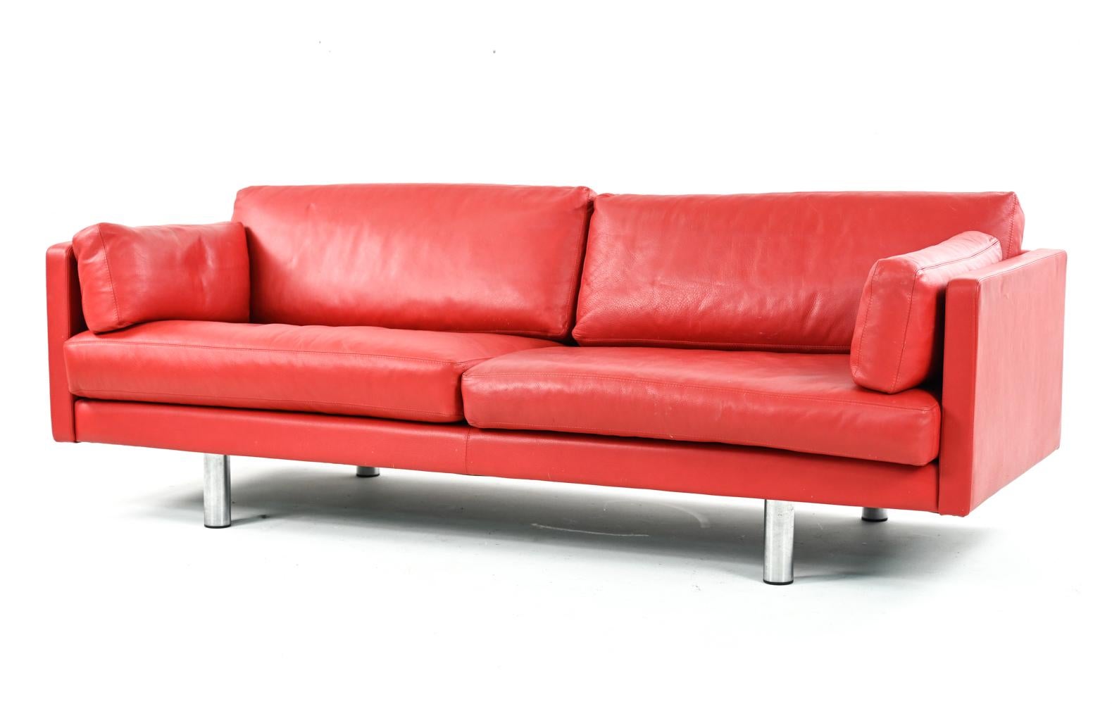 20th Century Danish Mid-Century Red Leather Sofa