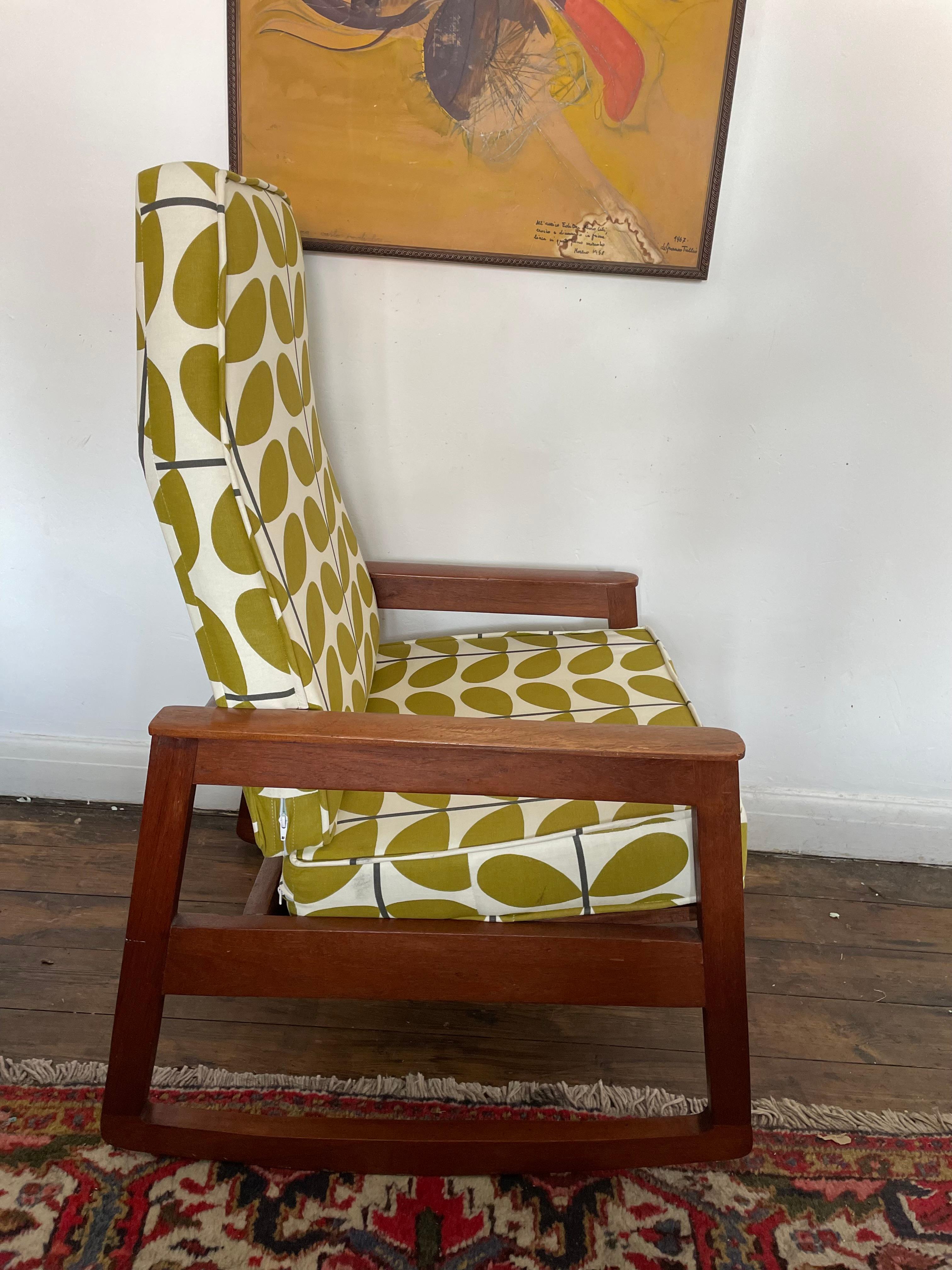 Teak Danish Mid century Rocking Chair C 1960 For Sale