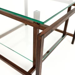 Table basse danoise du milieu du siècle dernier en bois de rose et verre par Henning Norgaard