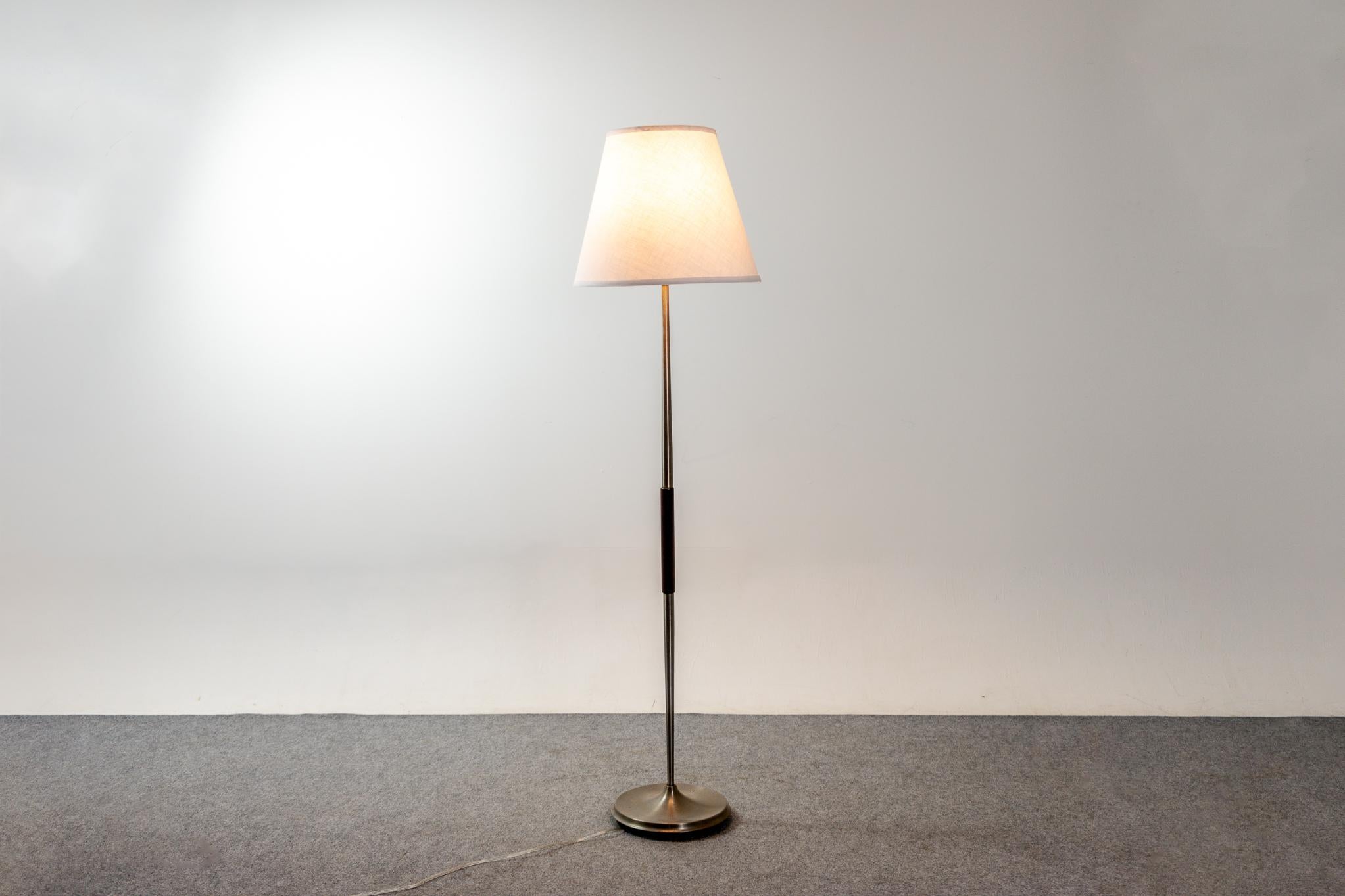Danish Mid Century Rosewood and Metal Floor Lamp For Sale 2
