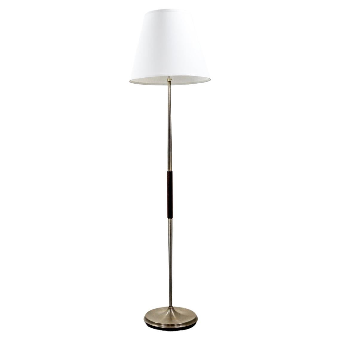 Danish Mid Century Rosewood and Metal Floor Lamp For Sale