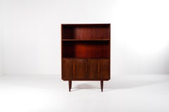 Danish Mid-Century Rosewood Bookcase Cabinet with Drop-Down Compartment, 1960s