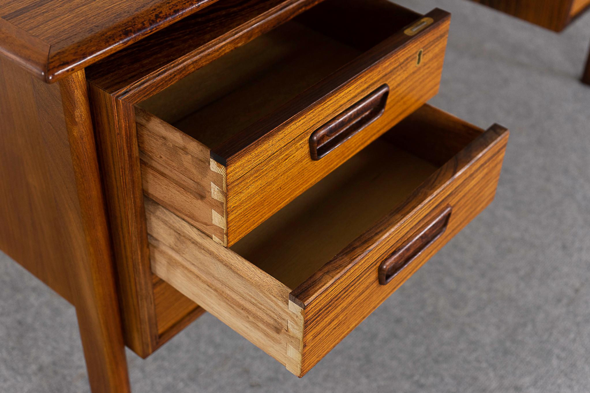 Veneer Danish Mid-Century Rosewood Desk by H. Sigh & Son For Sale
