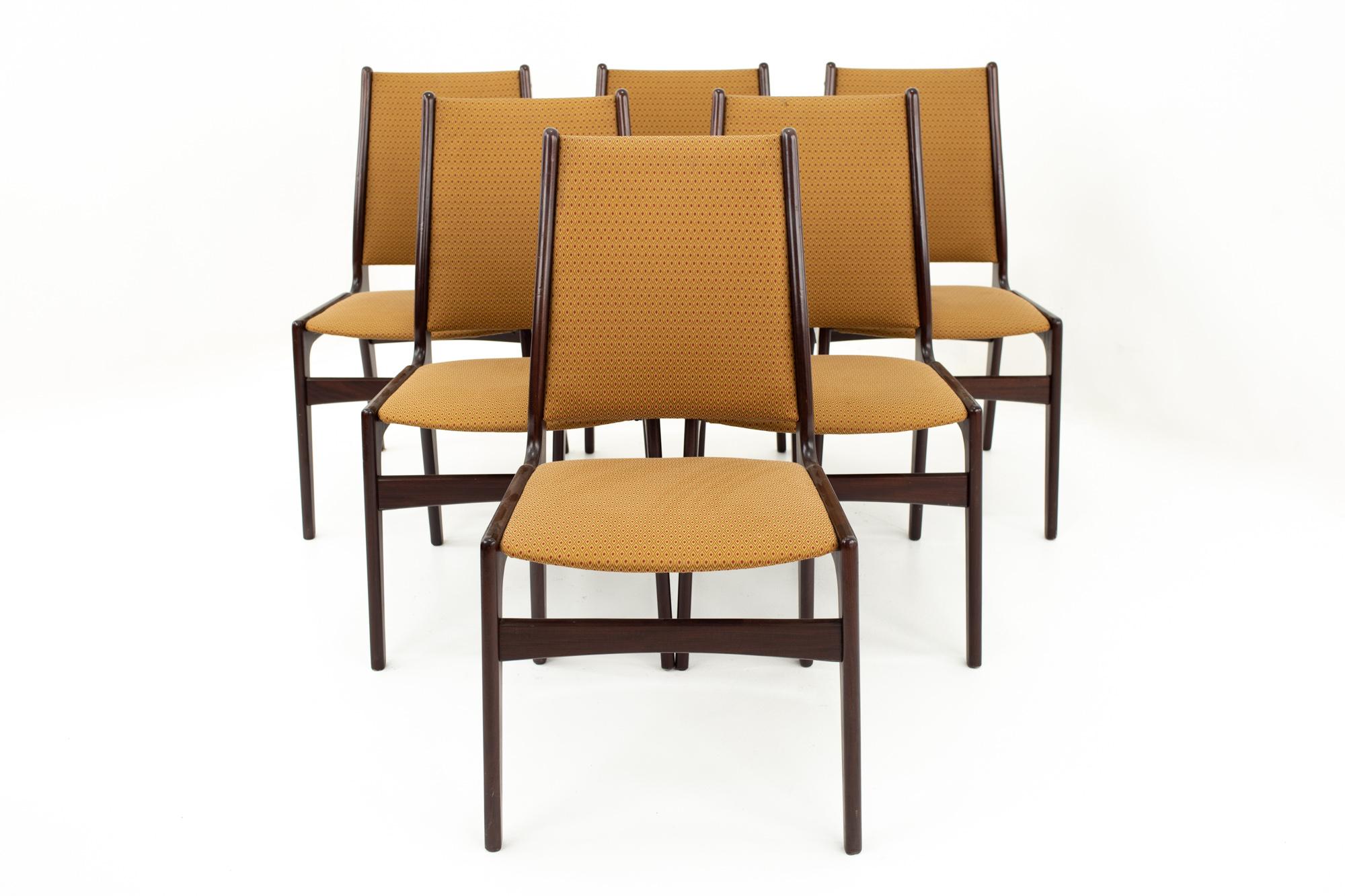 American Danish Midcentury Rosewood Dining Chairs, Set of 6