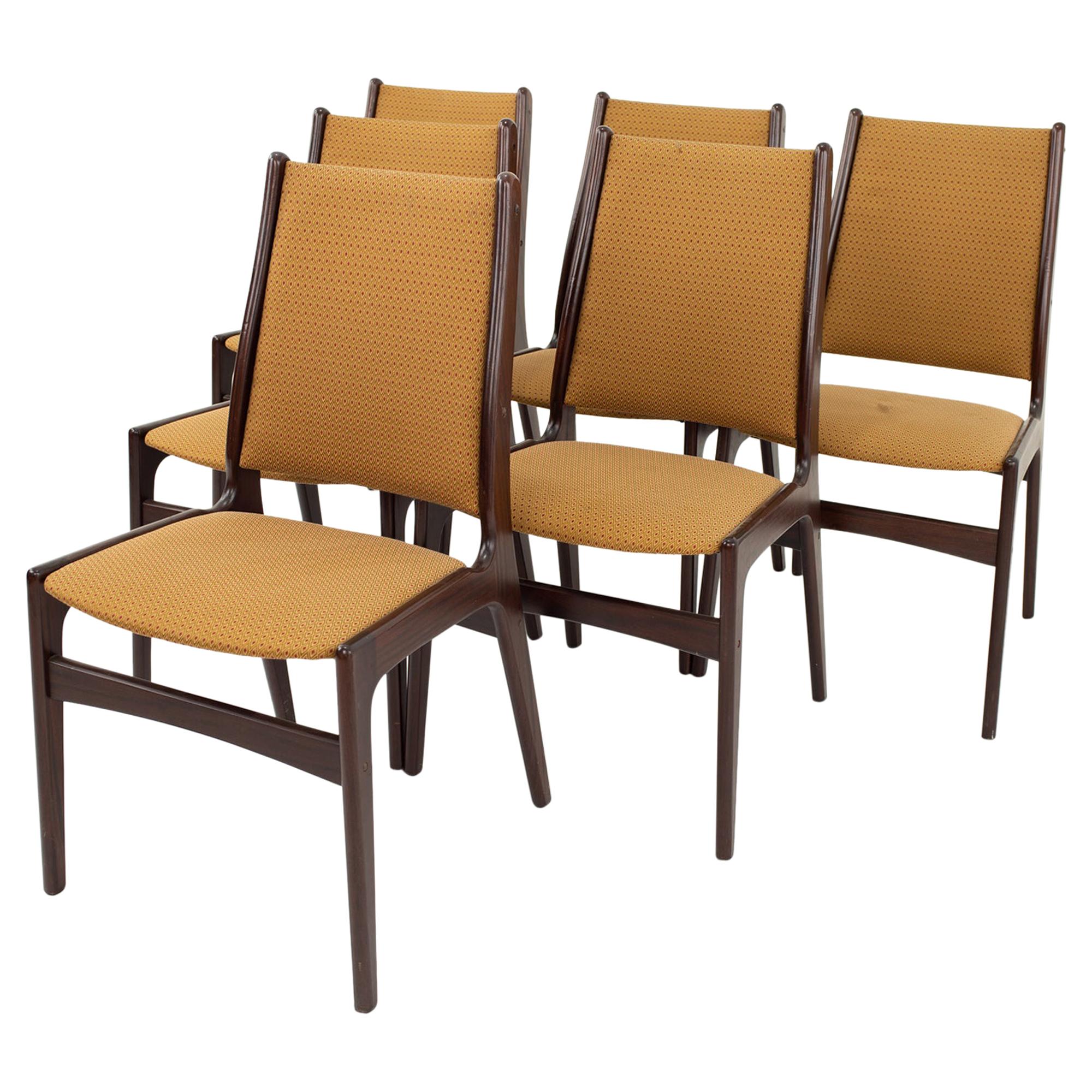 Danish Midcentury Rosewood Dining Chairs, Set of 6