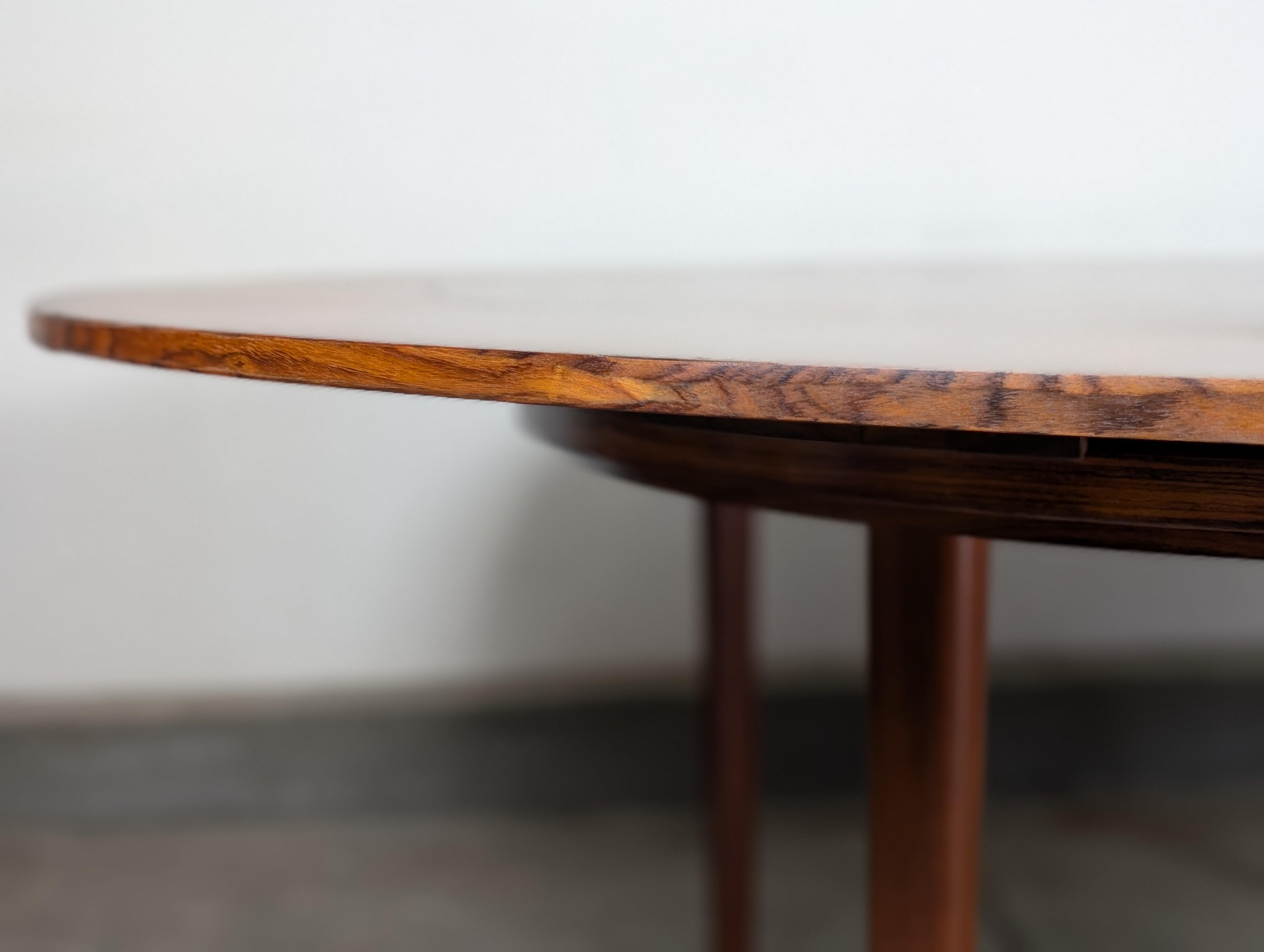Danish Mid Century Rosewood Flip Flap Circular Dining Table by Dyrlund, c1960s For Sale 11