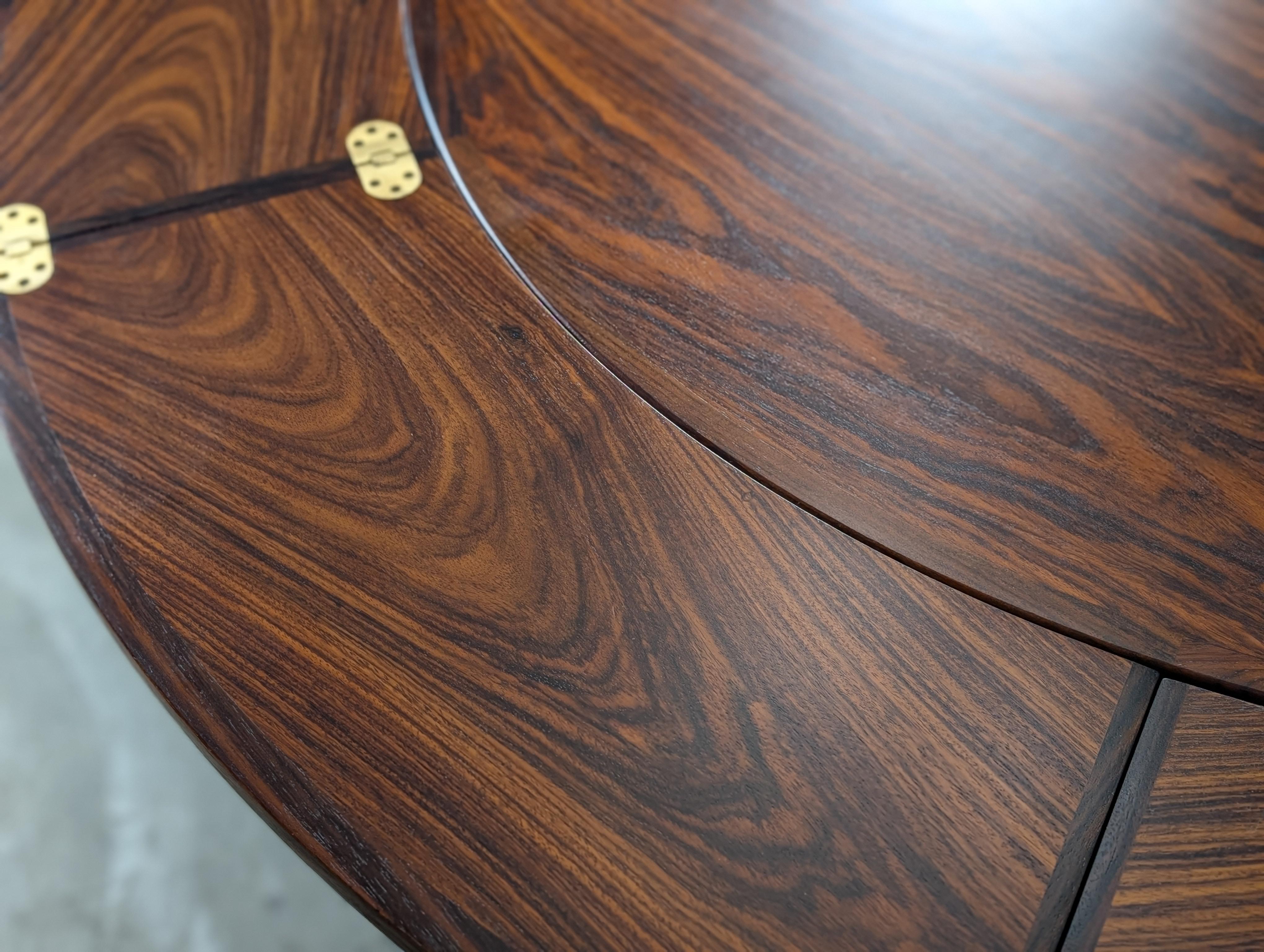 Danish Mid Century Rosewood Flip Flap Circular Dining Table by Dyrlund, c1960s For Sale 13