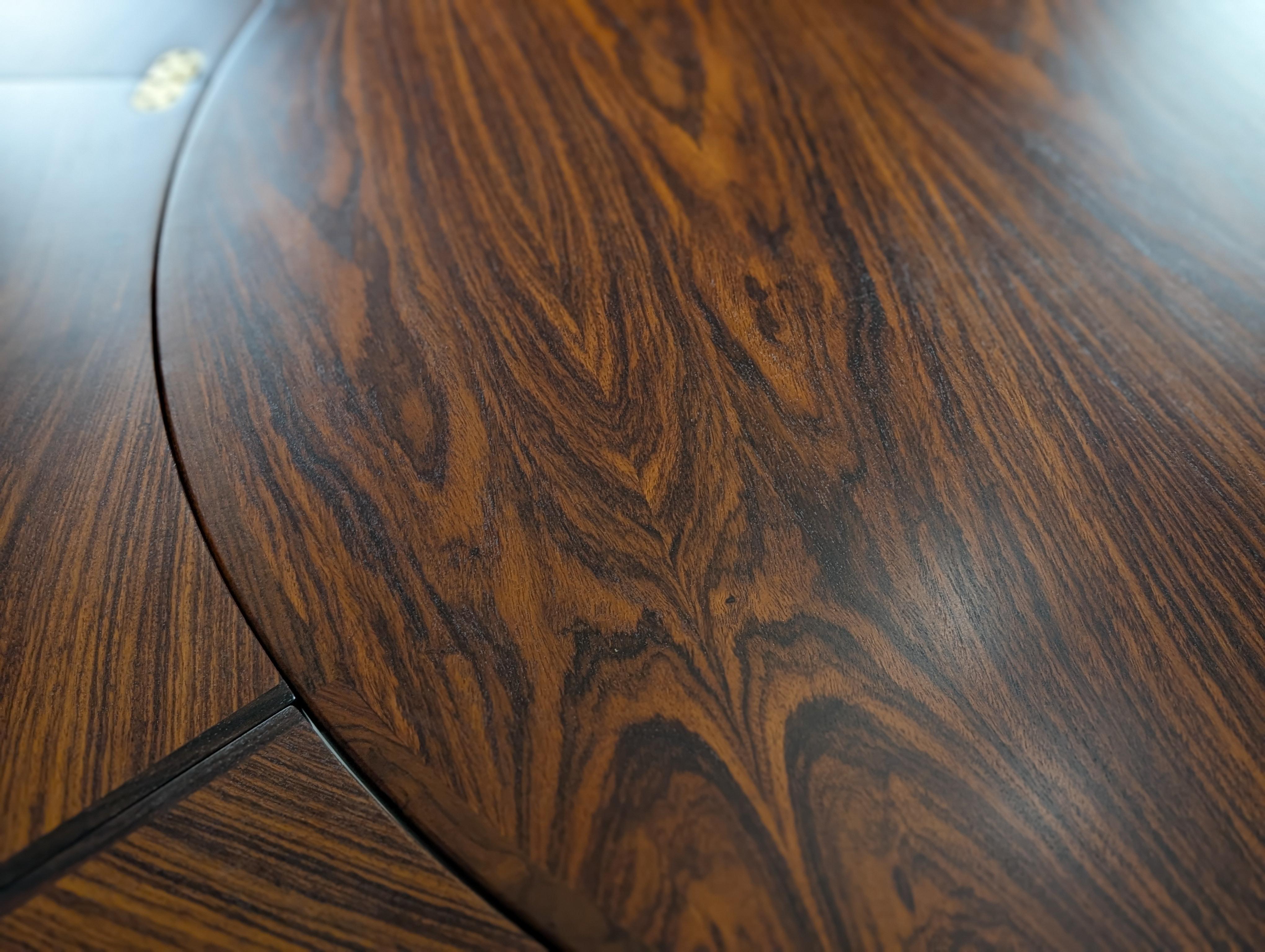 Danish Mid Century Rosewood Flip Flap Circular Dining Table by Dyrlund, c1960s For Sale 14