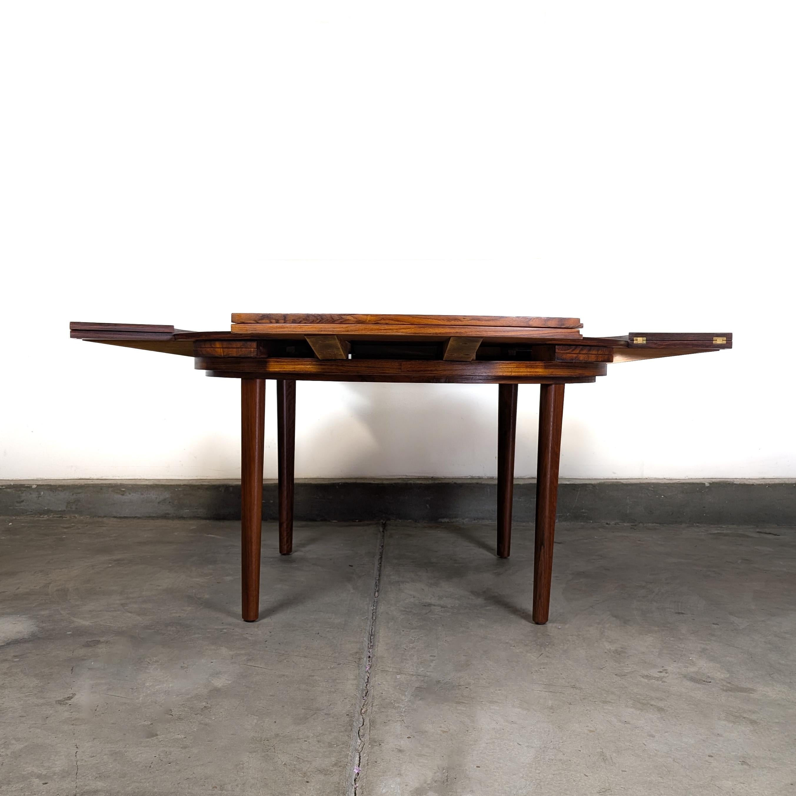 Mid-20th Century Danish Mid Century Rosewood Flip Flap Circular Dining Table by Dyrlund, c1960s For Sale