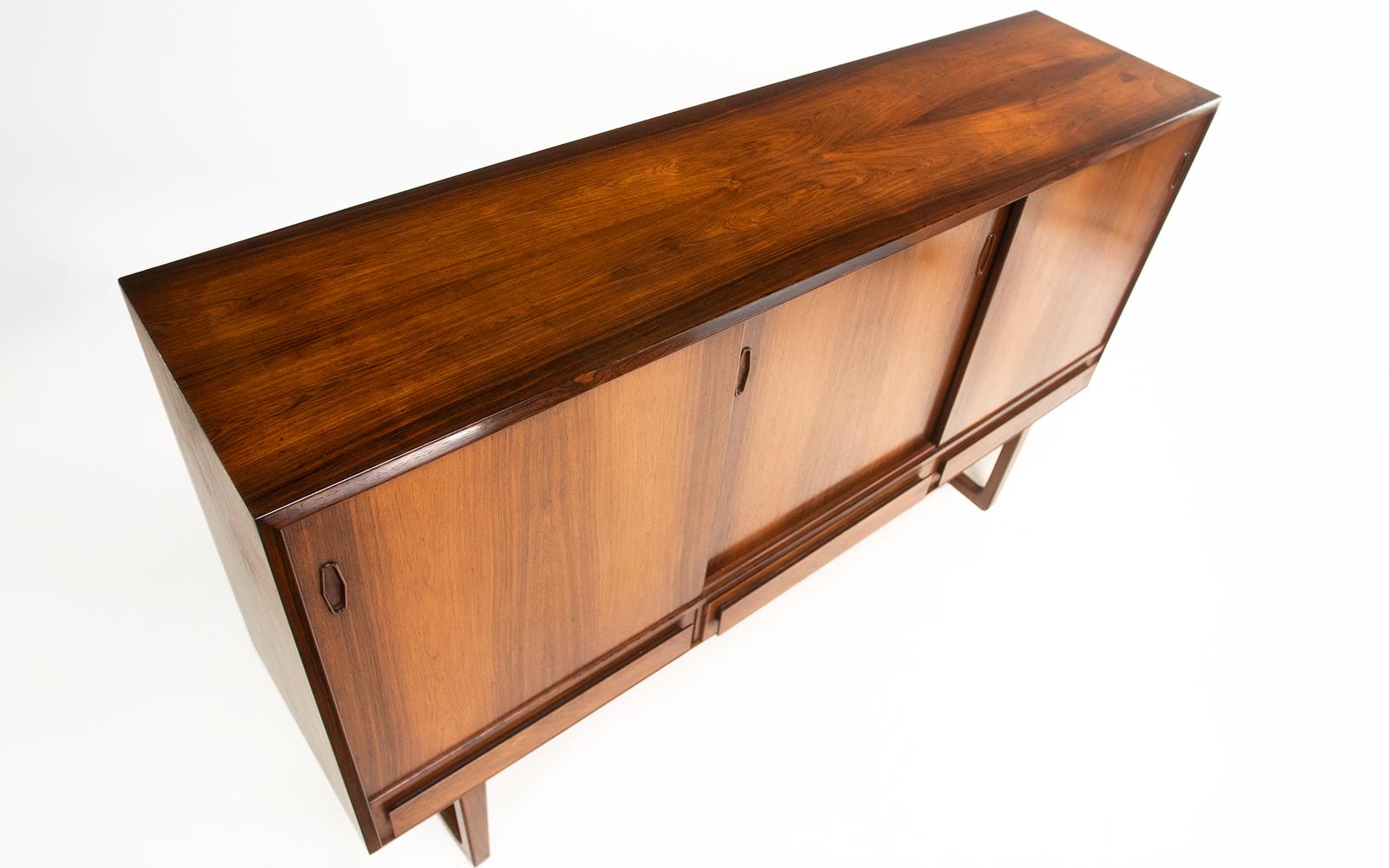 Scandinavian Danish Mid Century Rosewood Highboard Sideboard