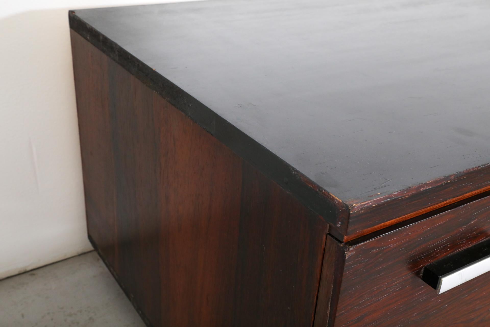 Danish Mid-Century Rosewood Media Credenza with Brushed Aluminum Drawer Pulls 13