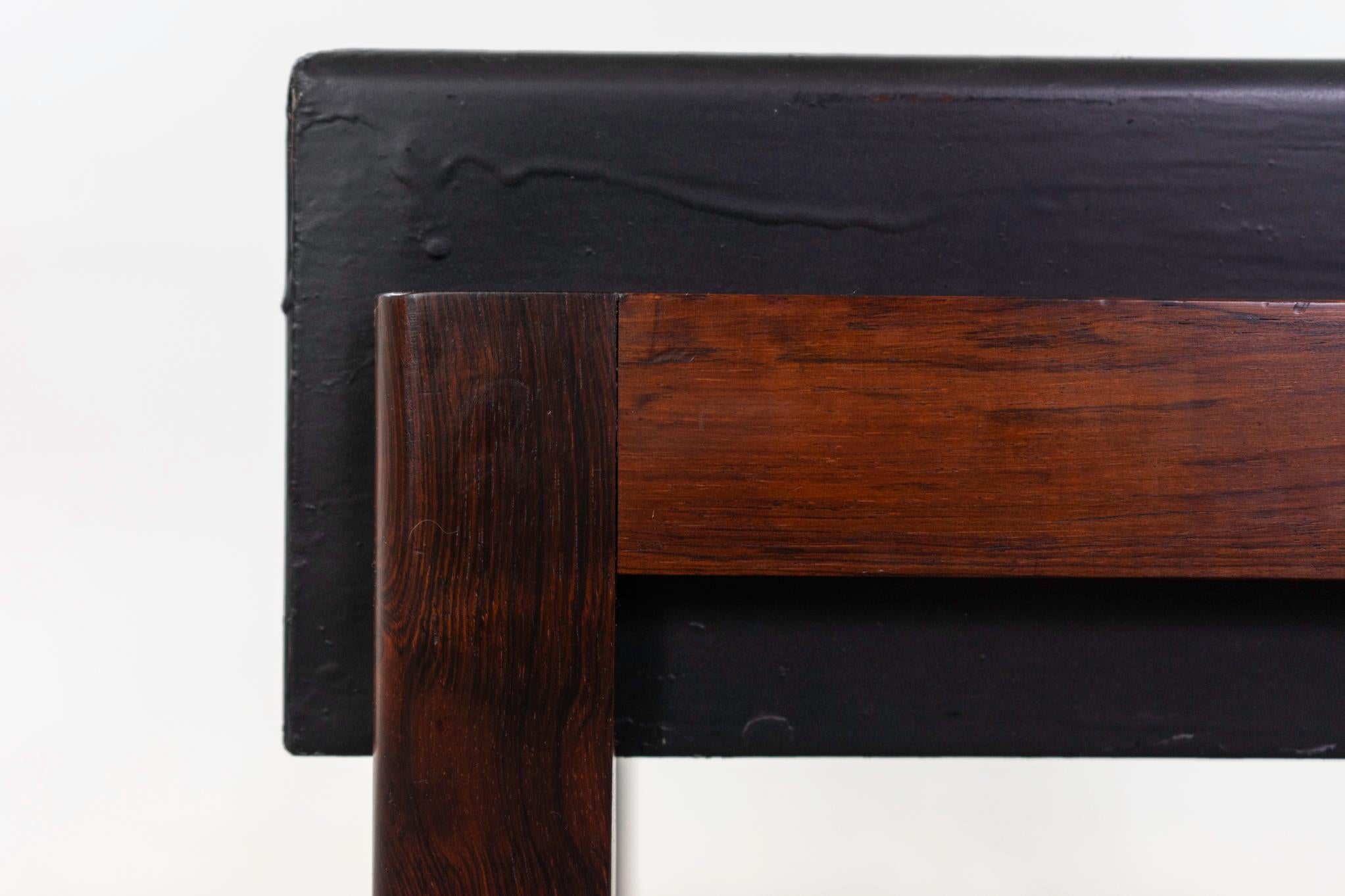 Scandinavian Modern Danish Mid-Century Rosewood & Metal Planter