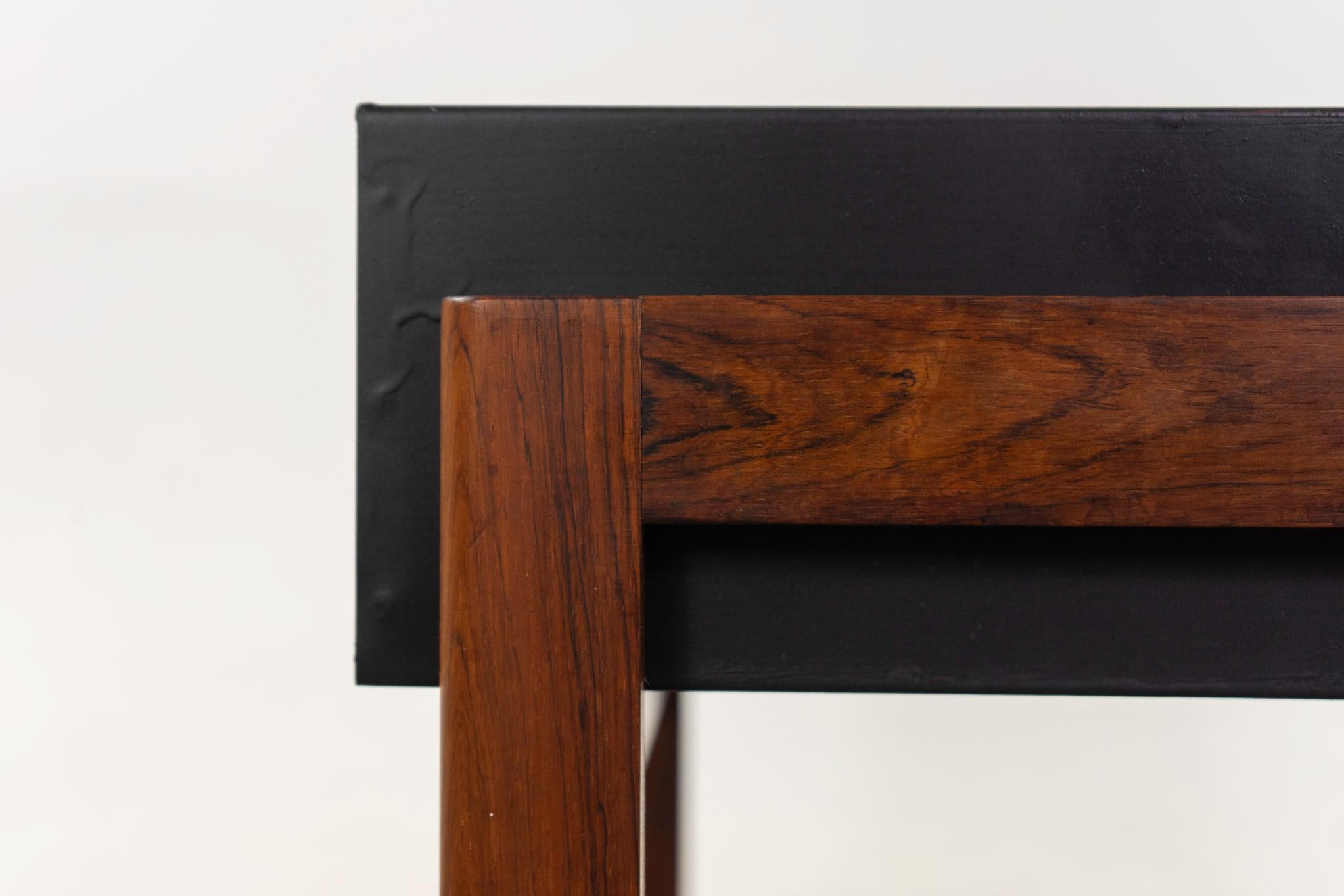 Scandinavian Modern Danish Mid-Century Rosewood & Metal Planter For Sale