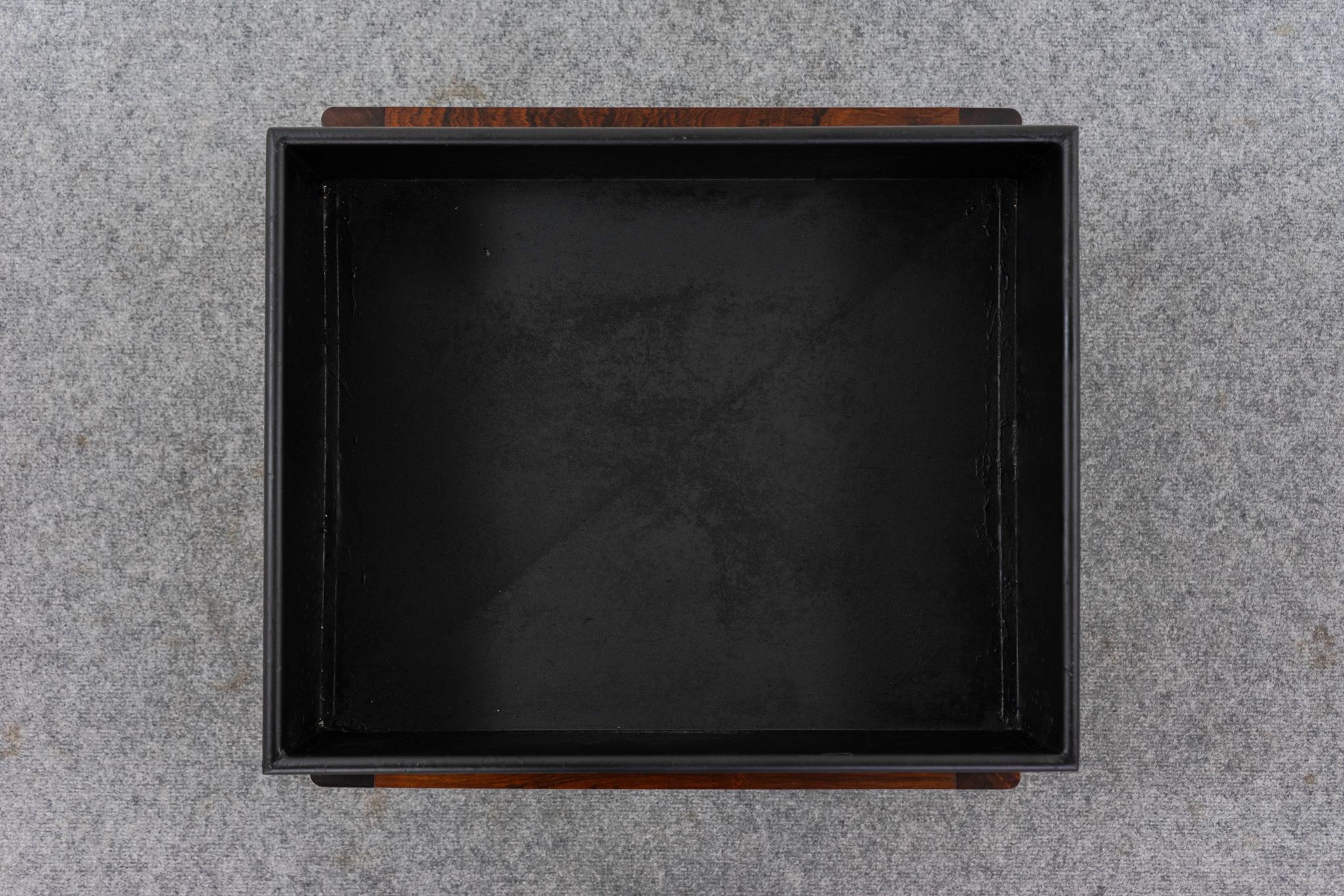 Danish Mid-Century Rosewood & Metal Planter In Good Condition In VANCOUVER, CA