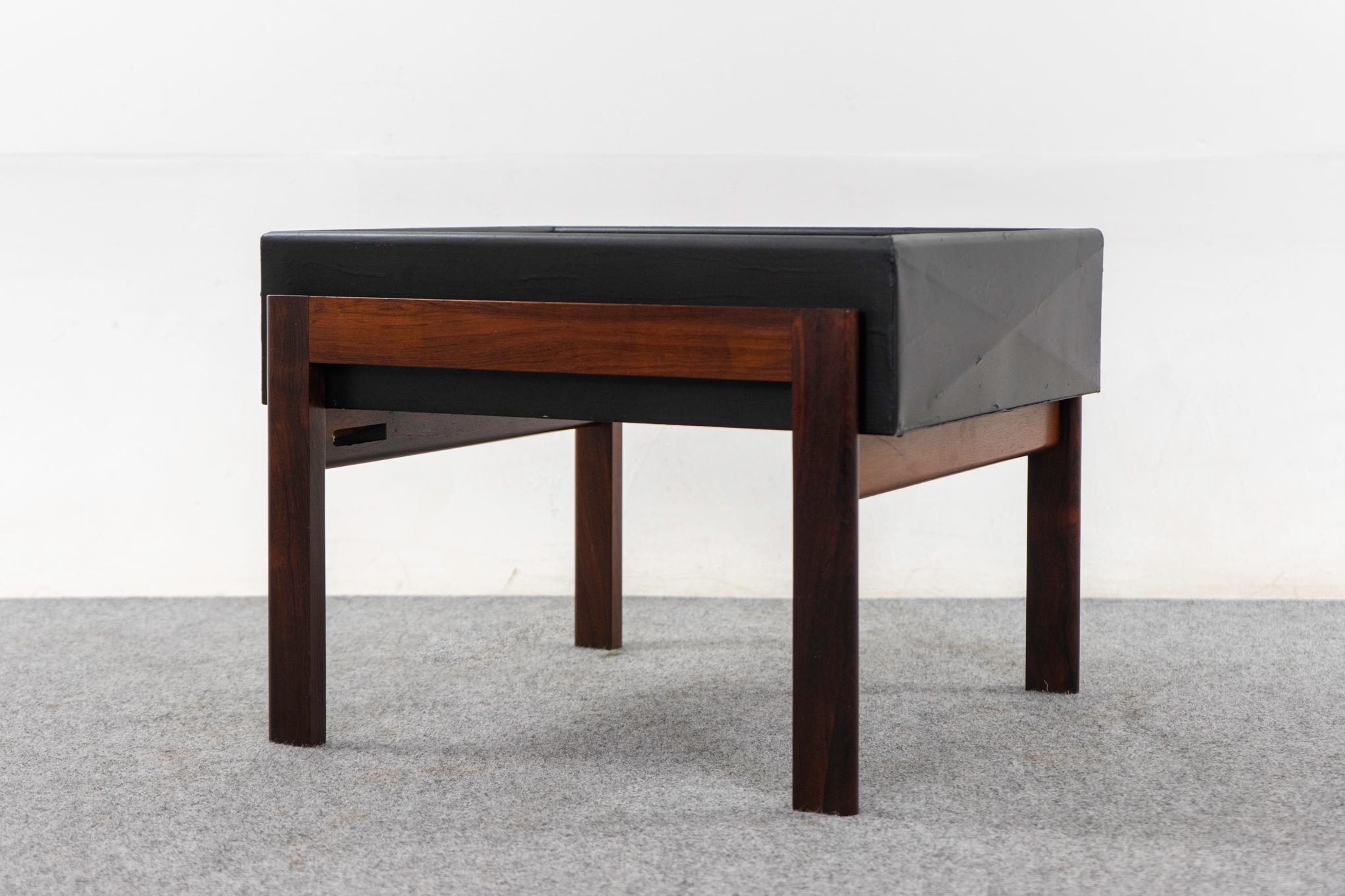 Danish Mid-Century Rosewood & Metal Planter 1