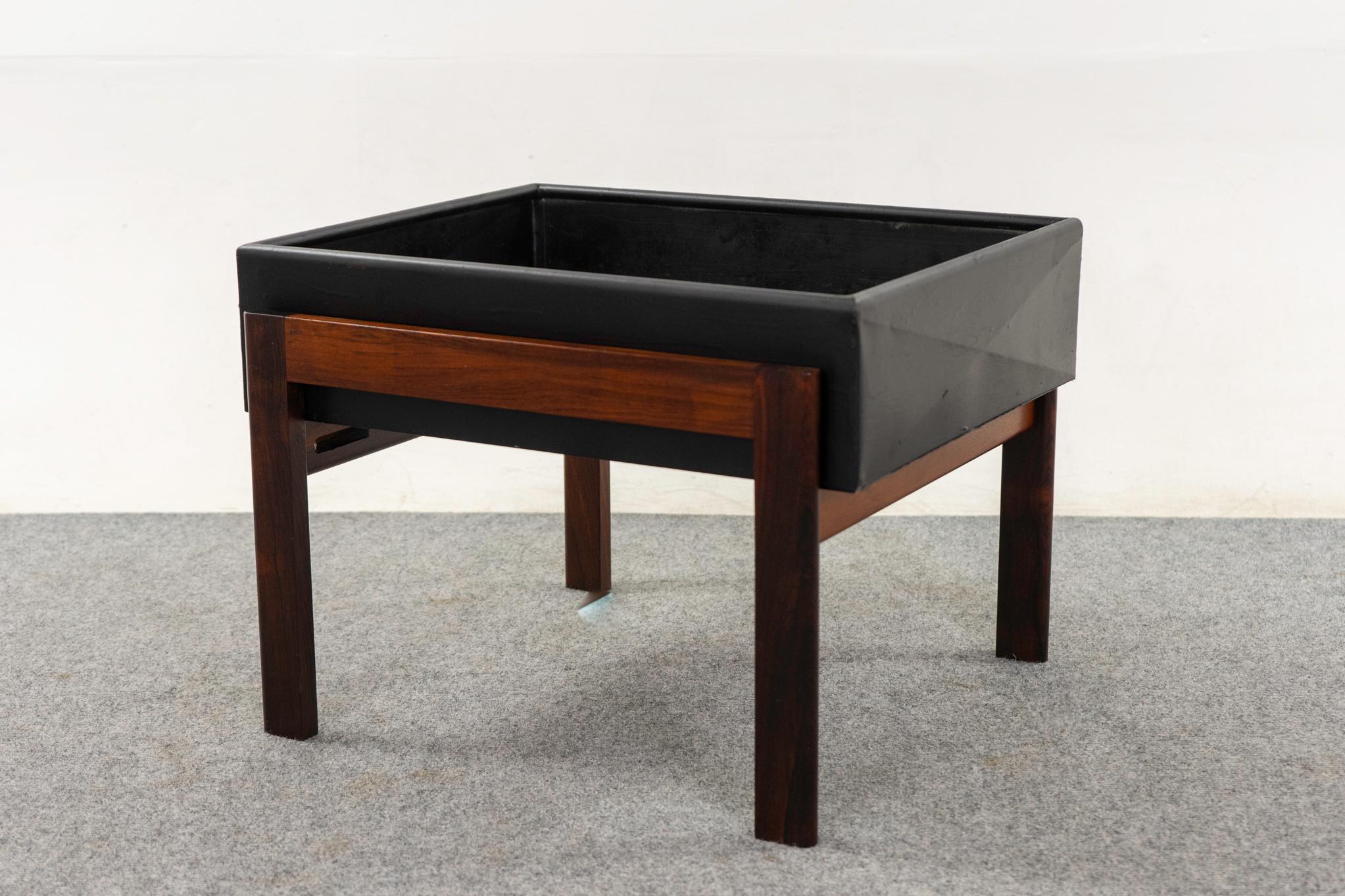 Danish Mid-Century Rosewood & Metal Planter 2