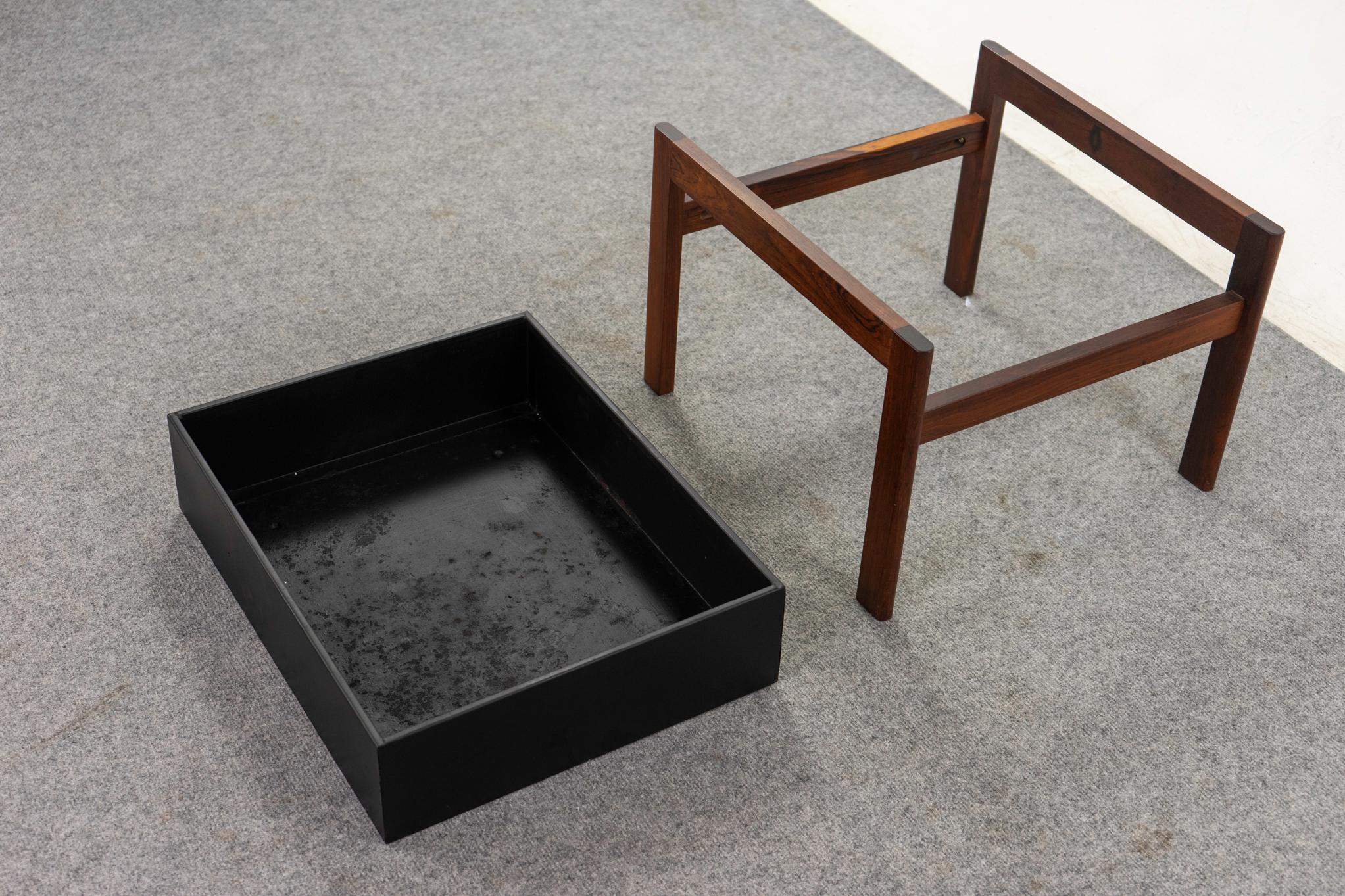 Danish Mid-Century Rosewood & Metal Planter For Sale 4