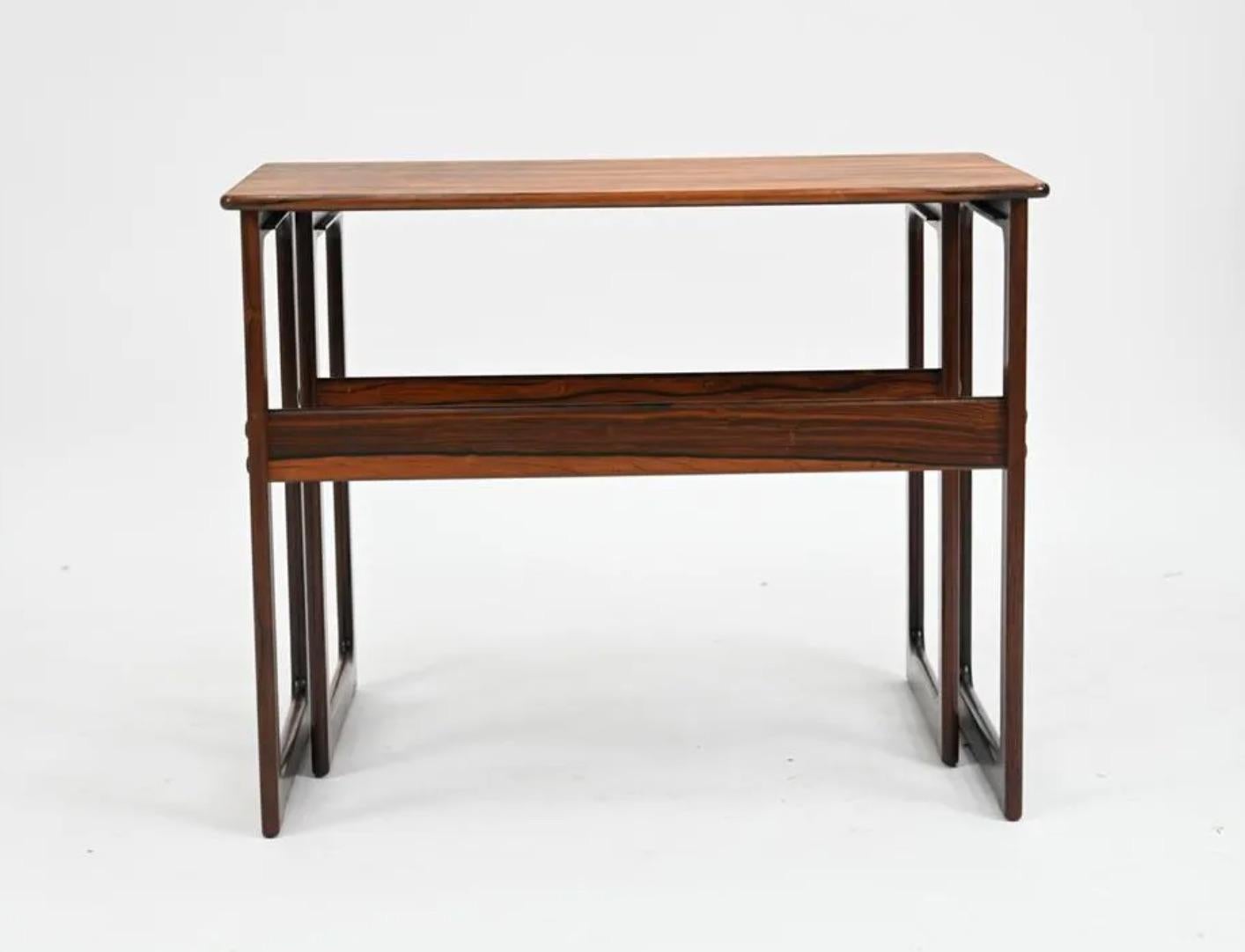 Danish Mid-Century Rosewood Nesting Tables For Sale 4