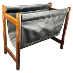 Danish Mid-Century Rosewood Rectangular Magazine Rack Holder